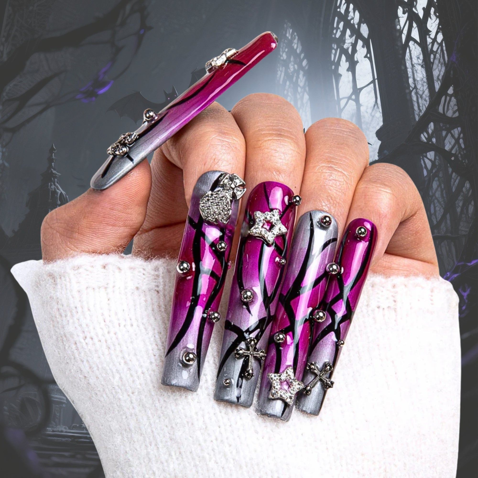 Galaxy Seeker Handmade Nails H210