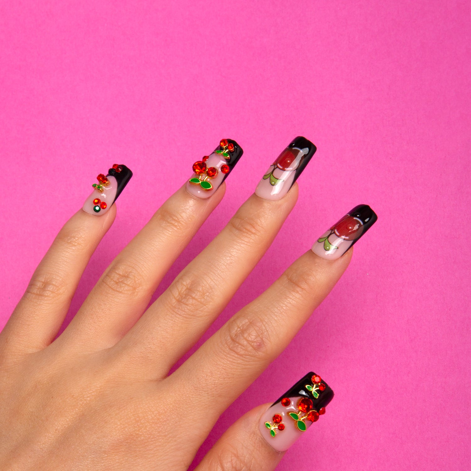 Cherry French Tip Press-On Nails