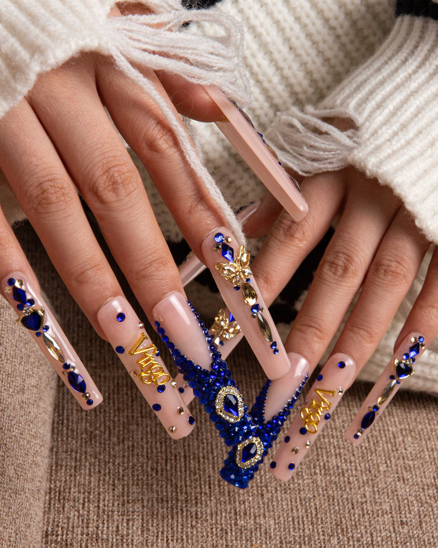 Virgo zodiac sign press on nails
