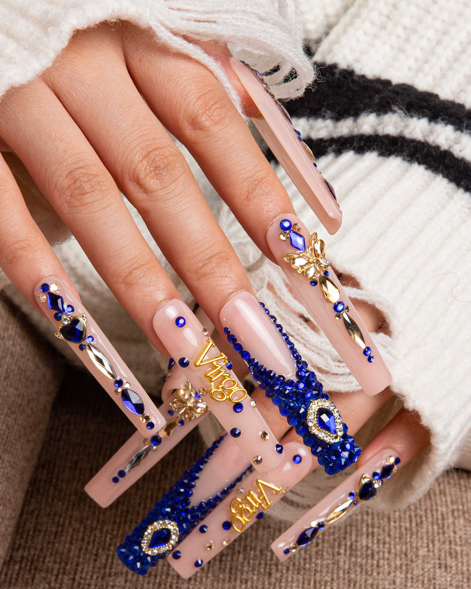 Virgo zodiac sign press on nails