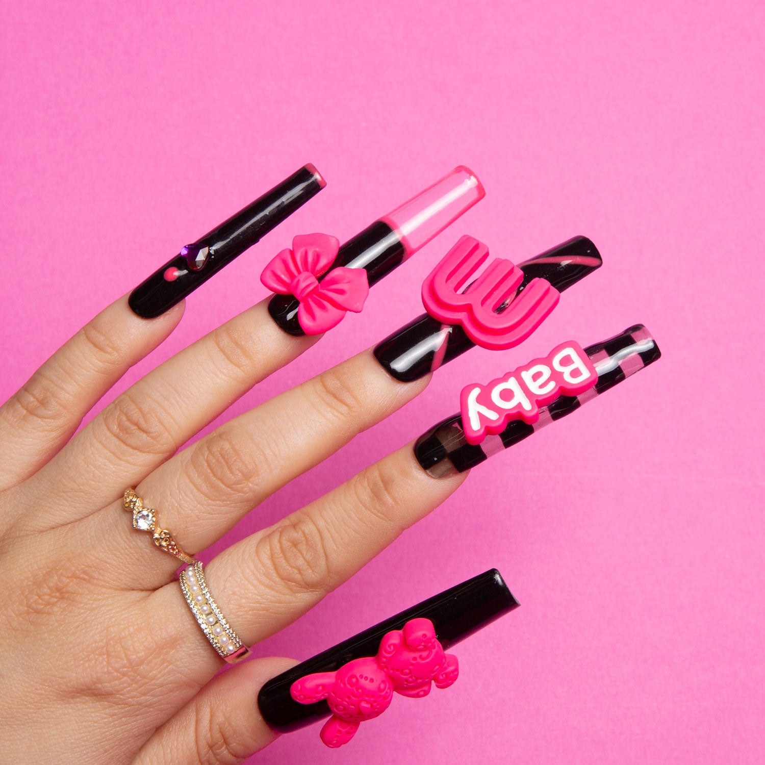 Pinktastic Handmade Square Nails H198 RTS
