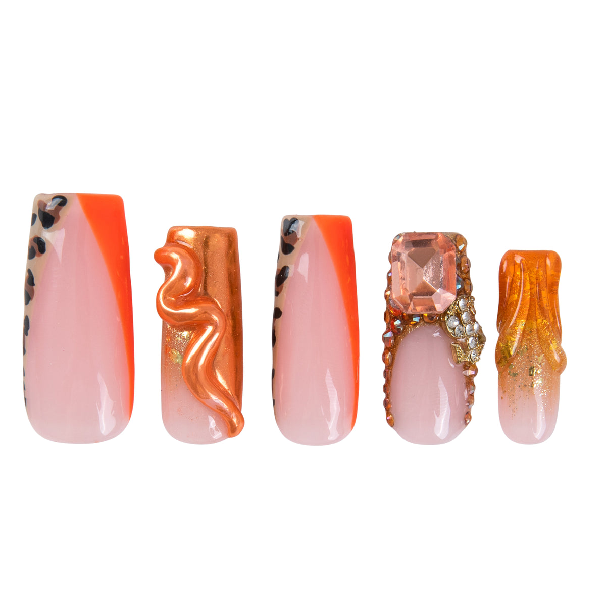 Sunset Jewel Handmade Nails H979