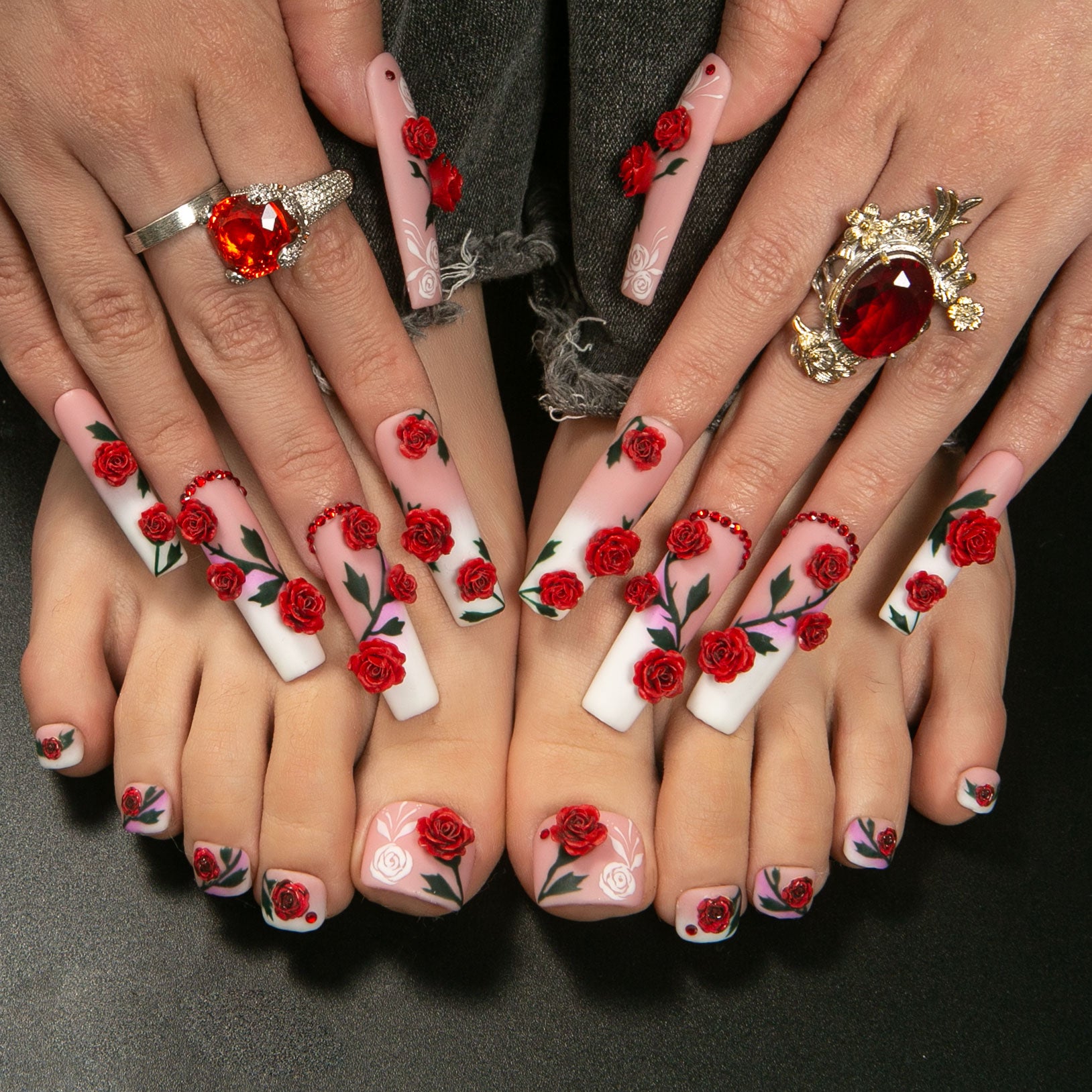 Vintage Elegance Combo Set Handmade Nails H452+T452