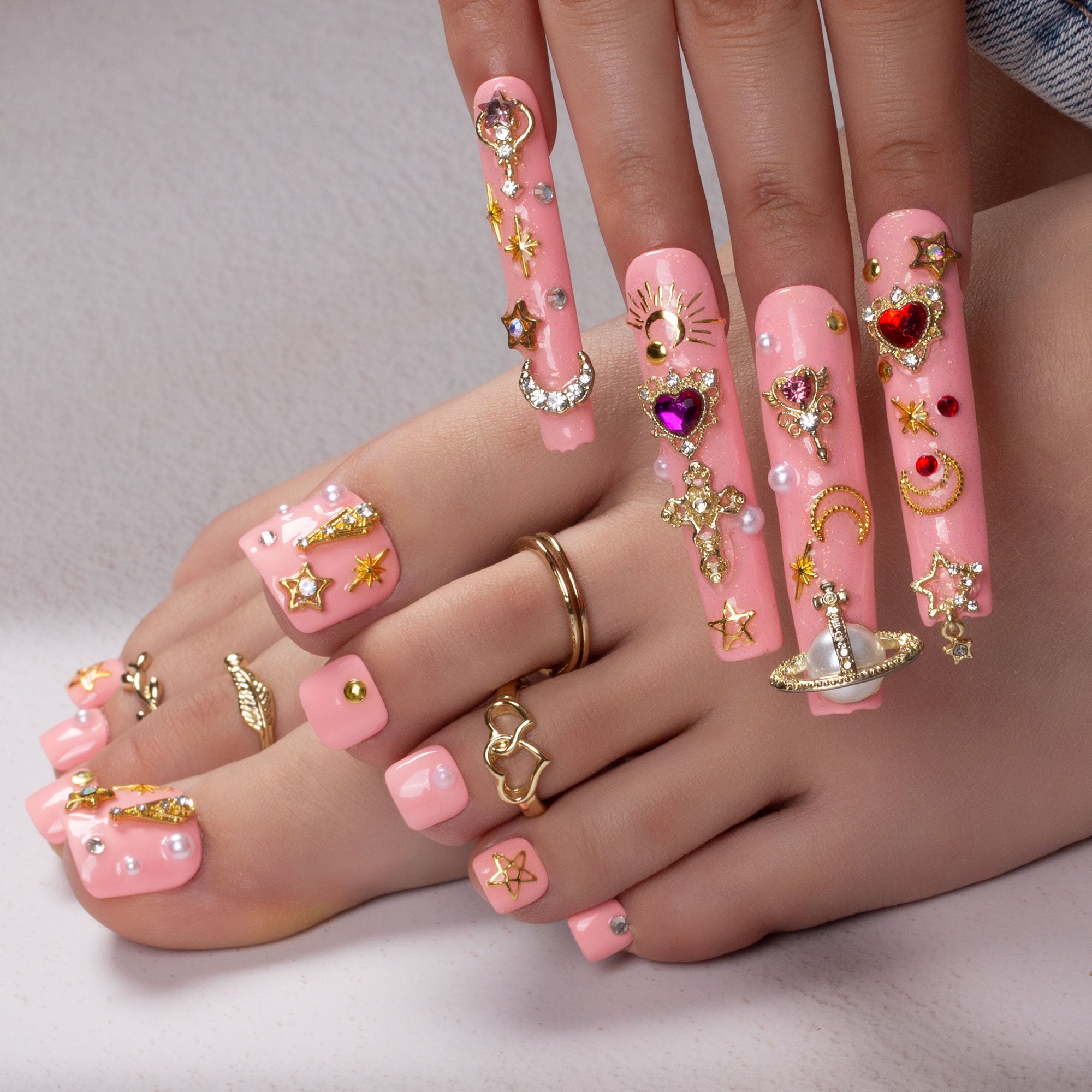 Lovful Planet Combo Set Handmade Nails H167+T167