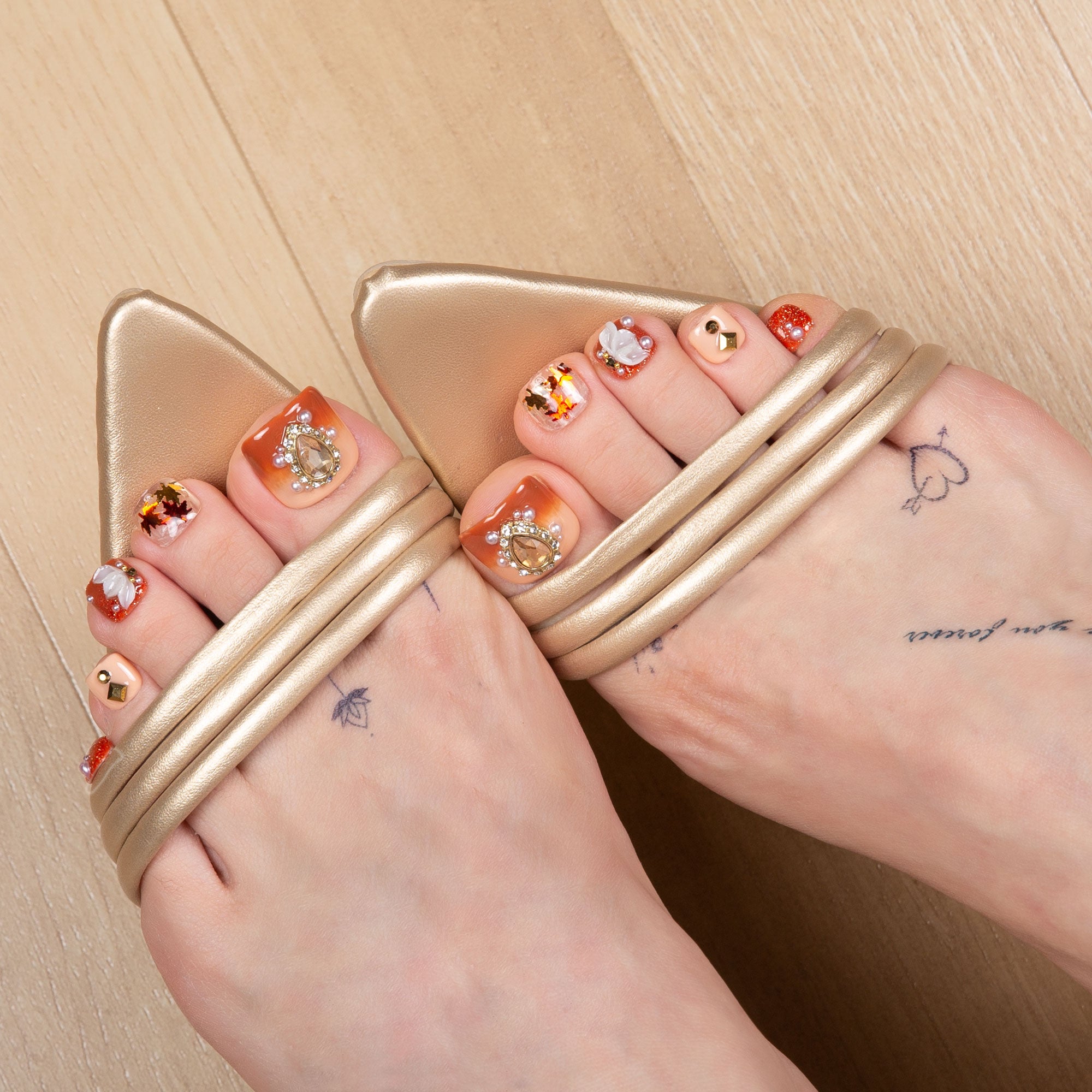 Golden Cascade T343 Toe Nails- 20Pcs Free Size