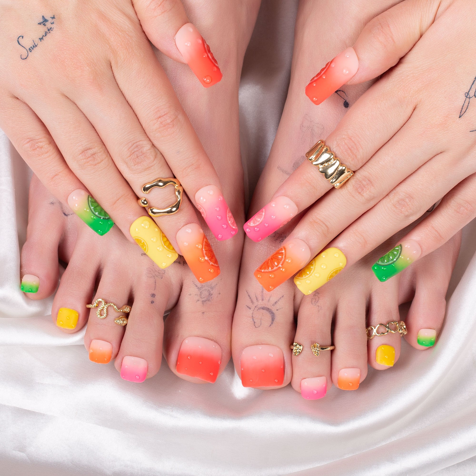Lemonade Combo Set Handmade Nails H185+T185