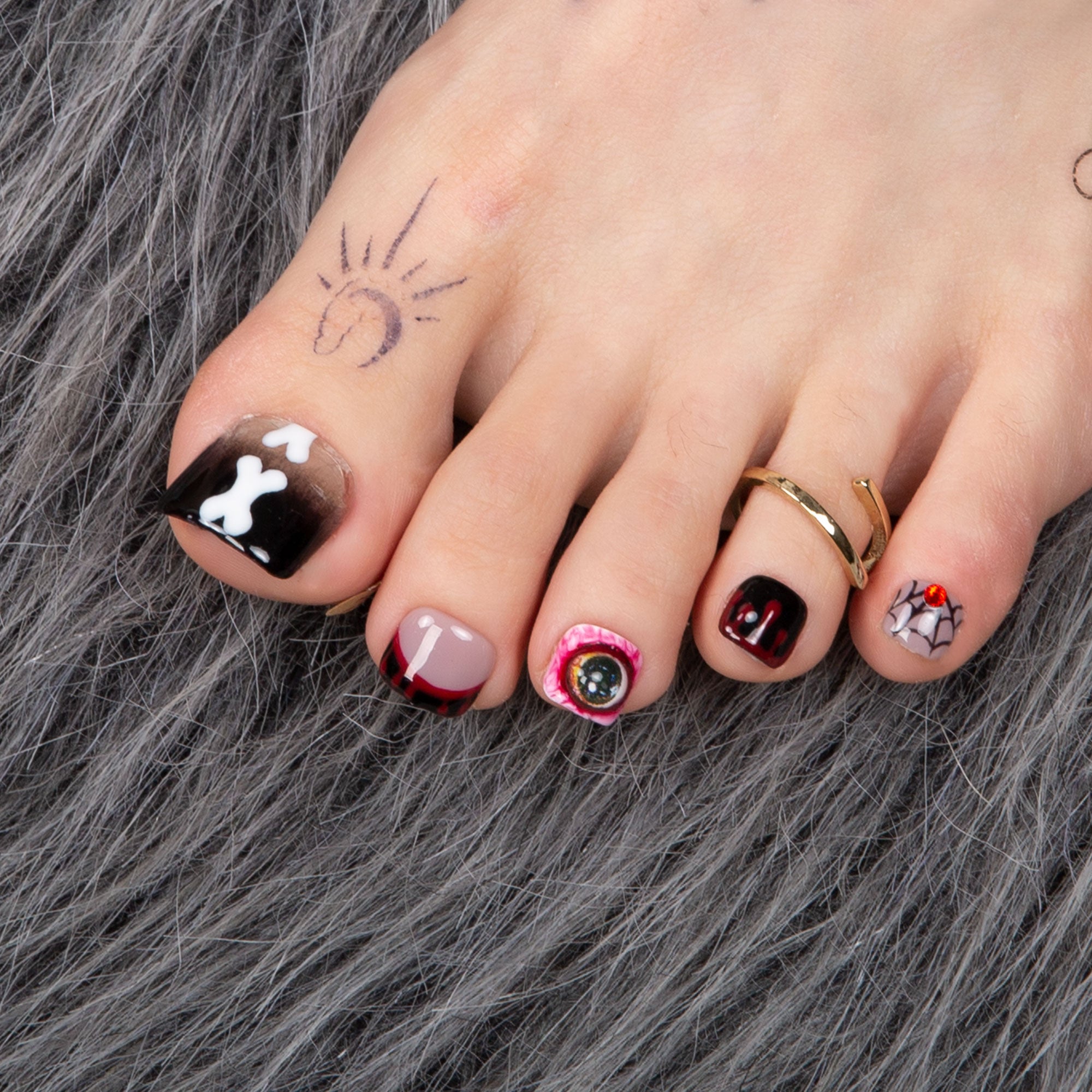 Final Destination Spooky T133 Toe Nails- 20Pcs Free Size