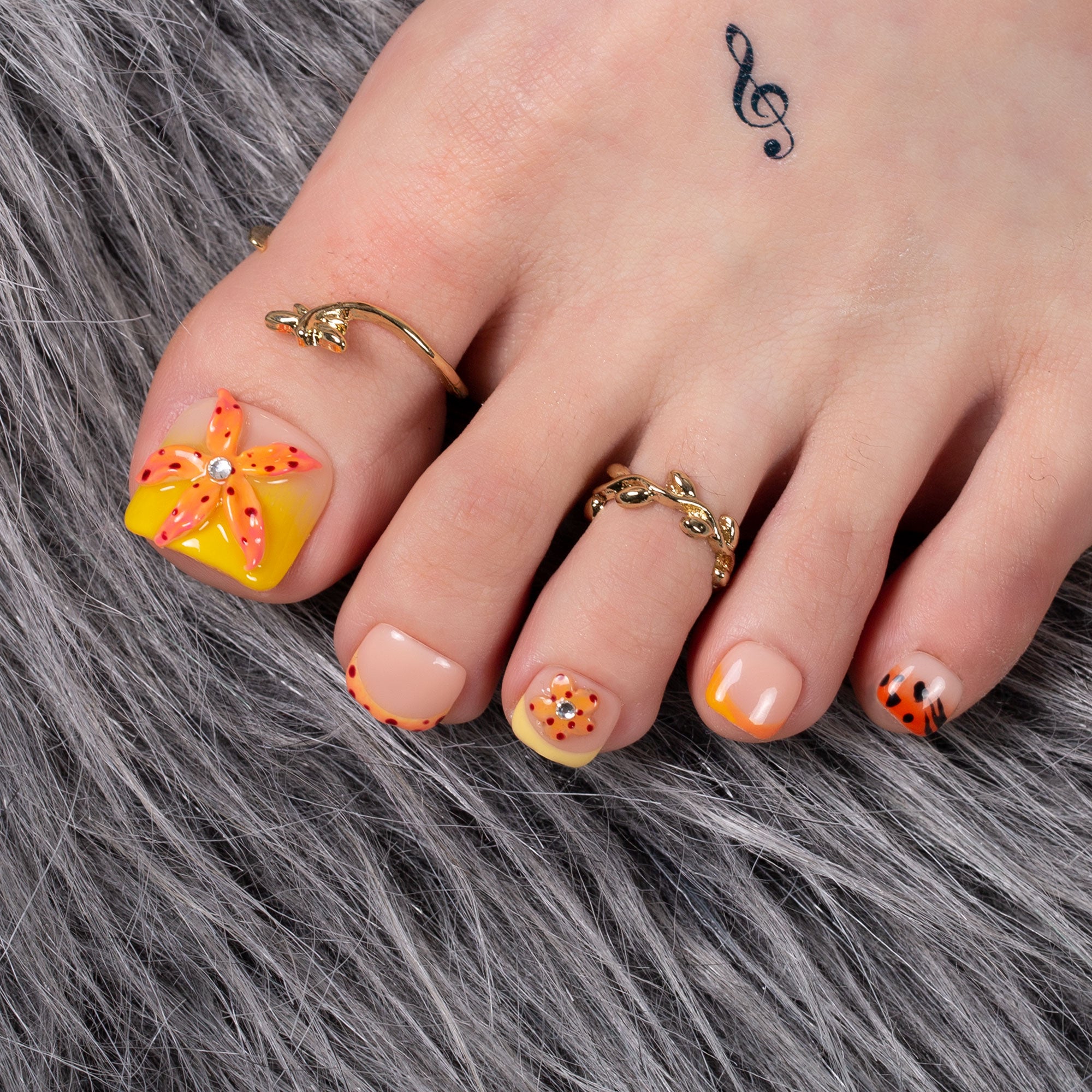 Savanna Flame T362 Toe Nails- 20Pcs Free Size