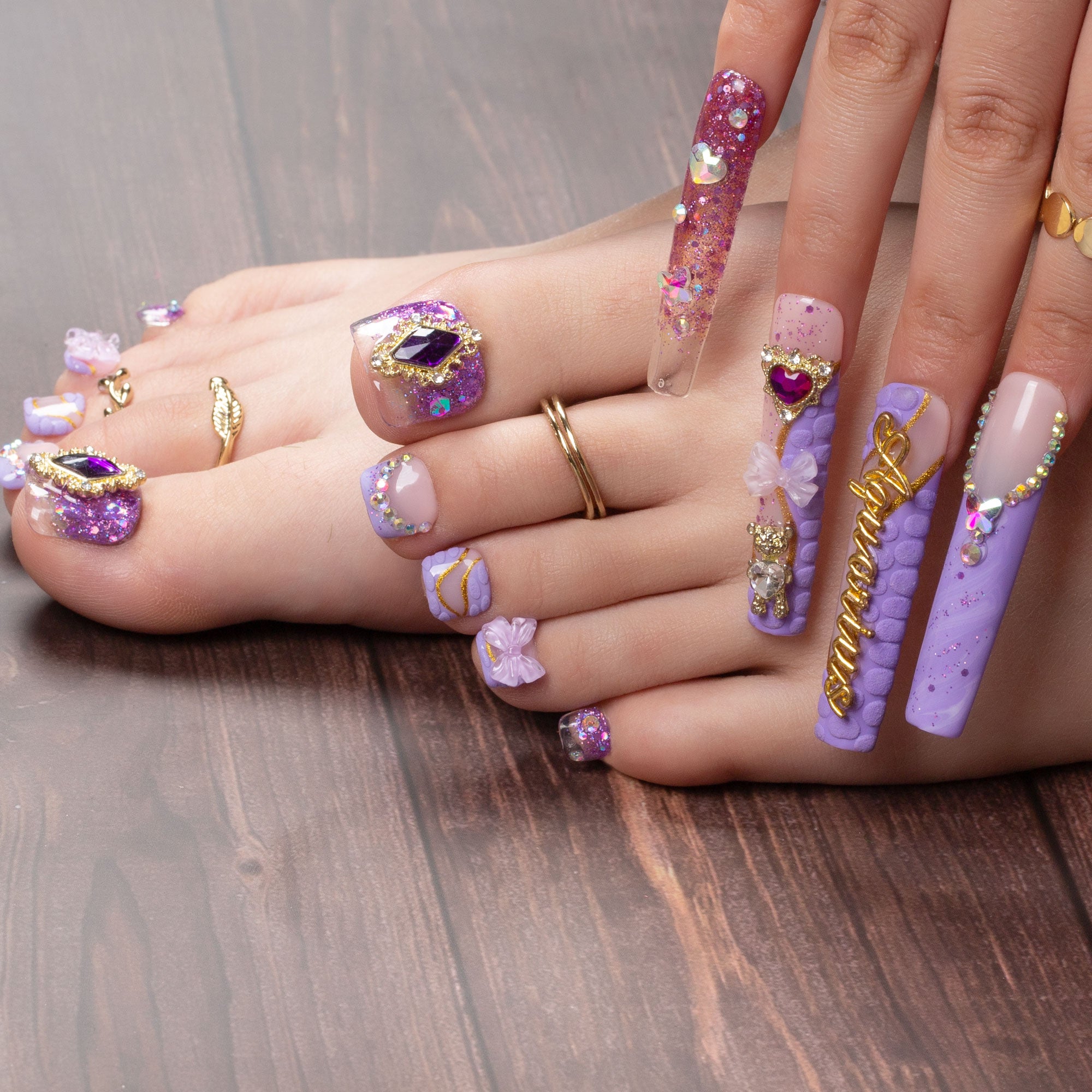 Aquarius Combo Set Handmade Nails H89+T89