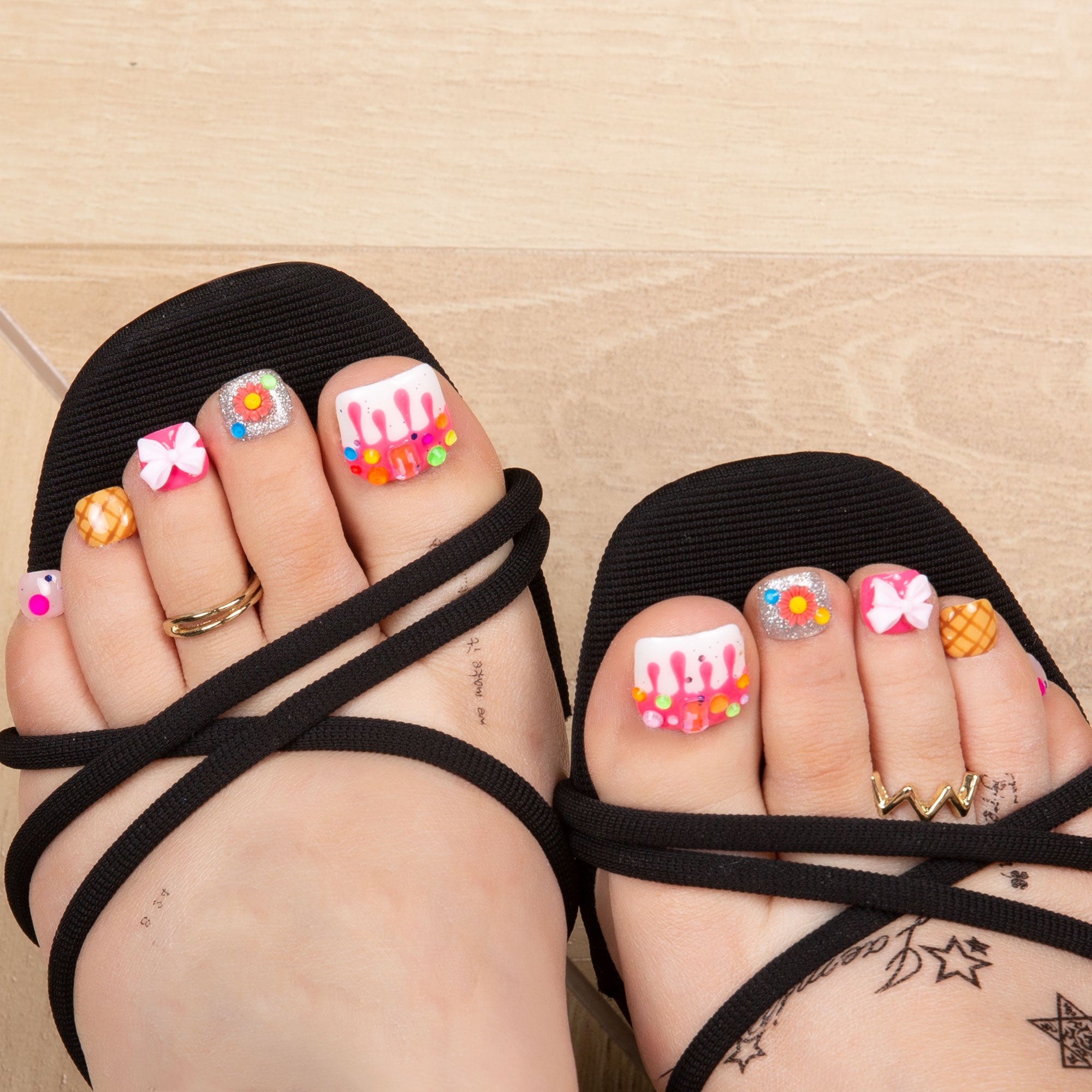 Dripping Sweetness T248 Toe Nails- 20Pcs Free Size