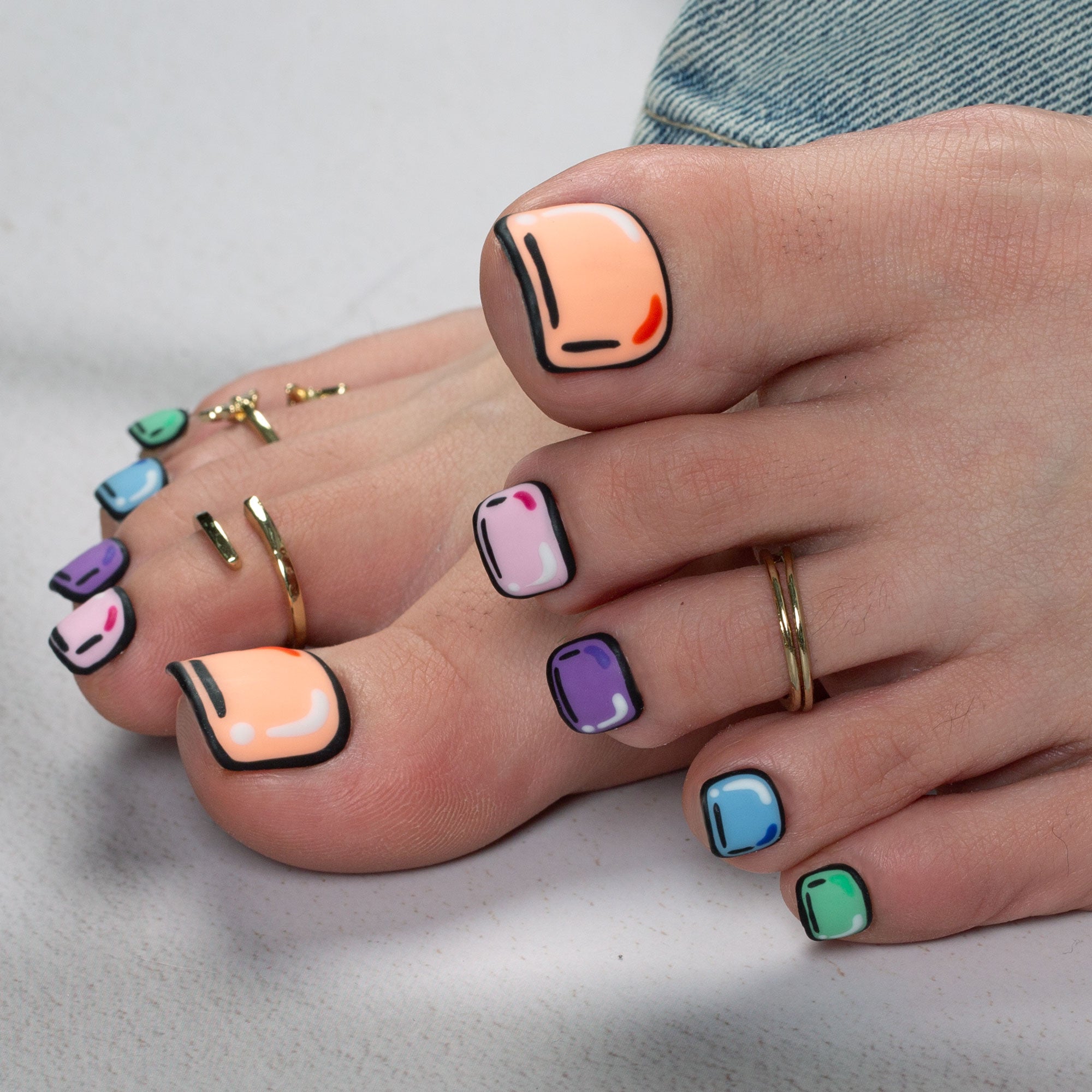 Colorful Pop T116 Toe Nails- 20Pcs Free Size