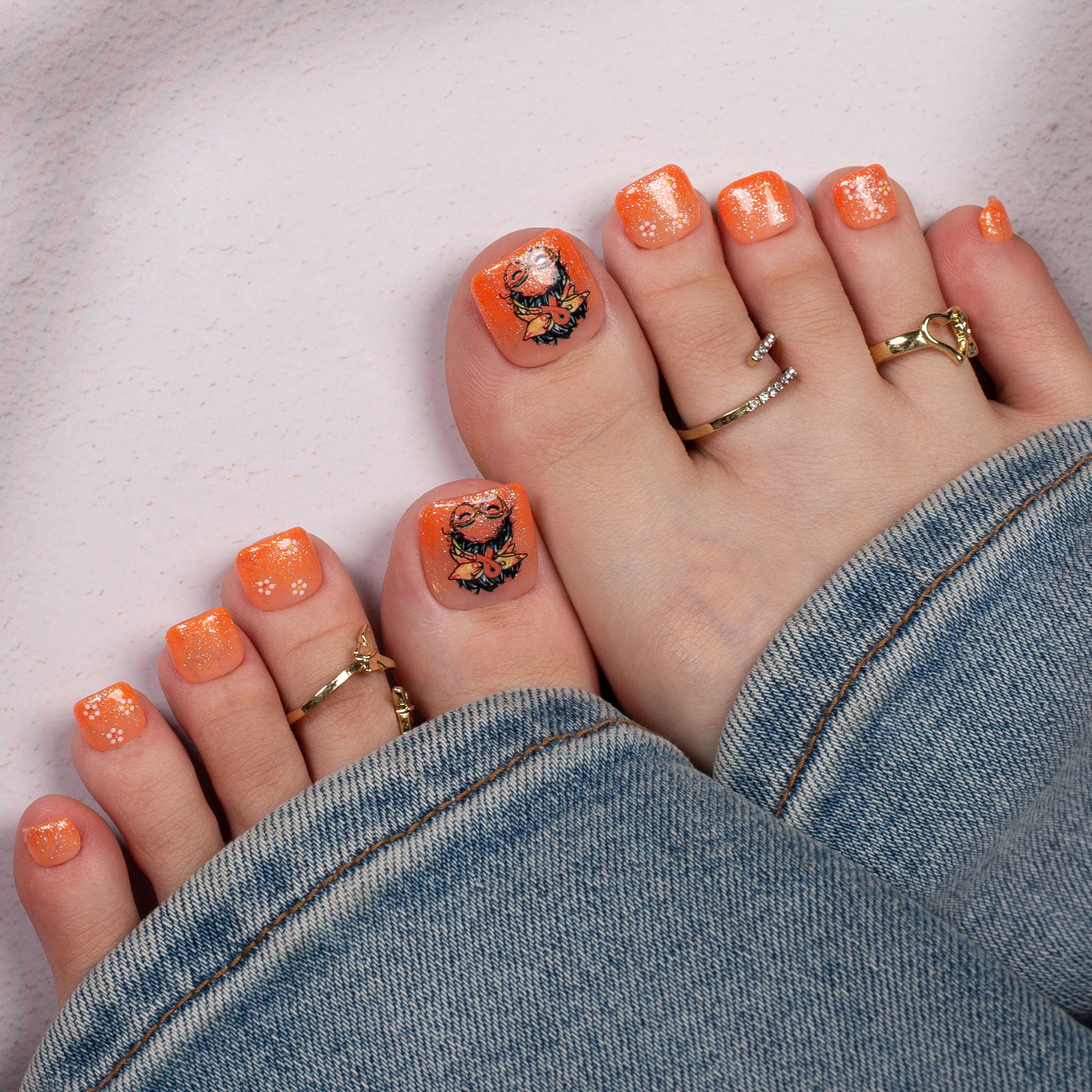 Pure Love T489 Toe Nails - 20Pcs Free Size