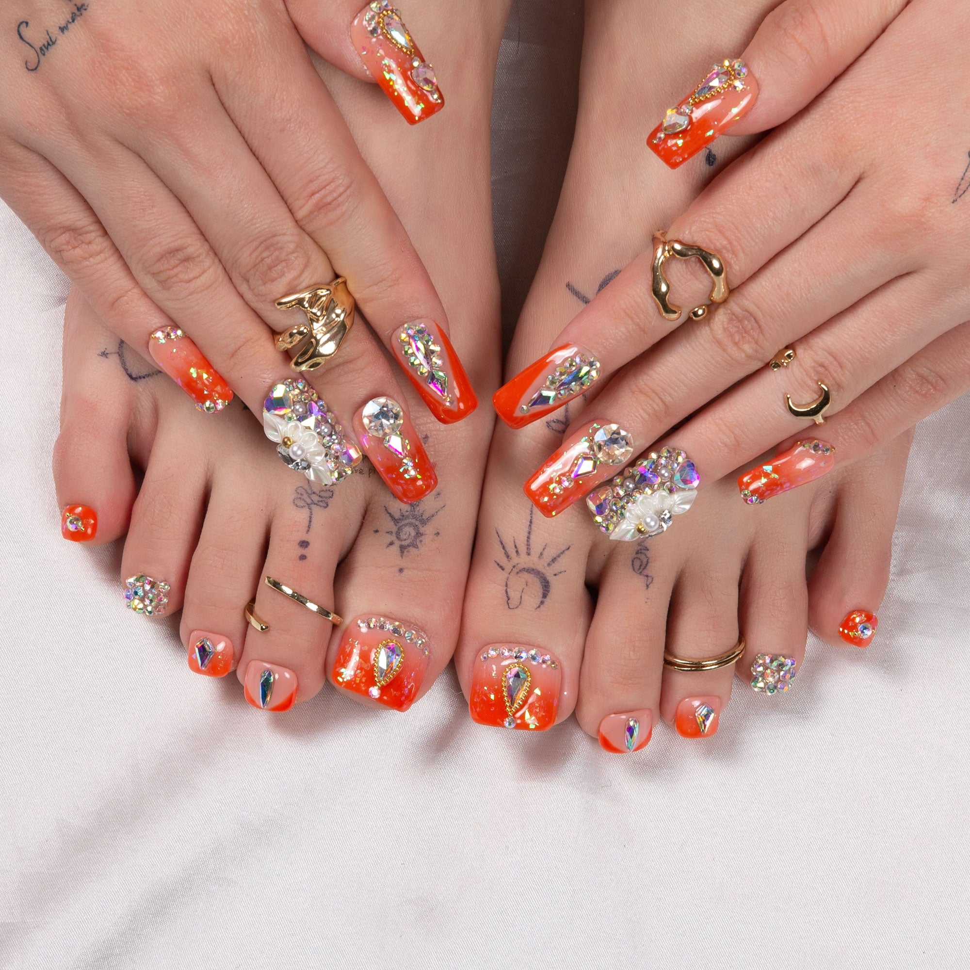 Sleeping Beauty Combo Set Handmade Nails H74+T74