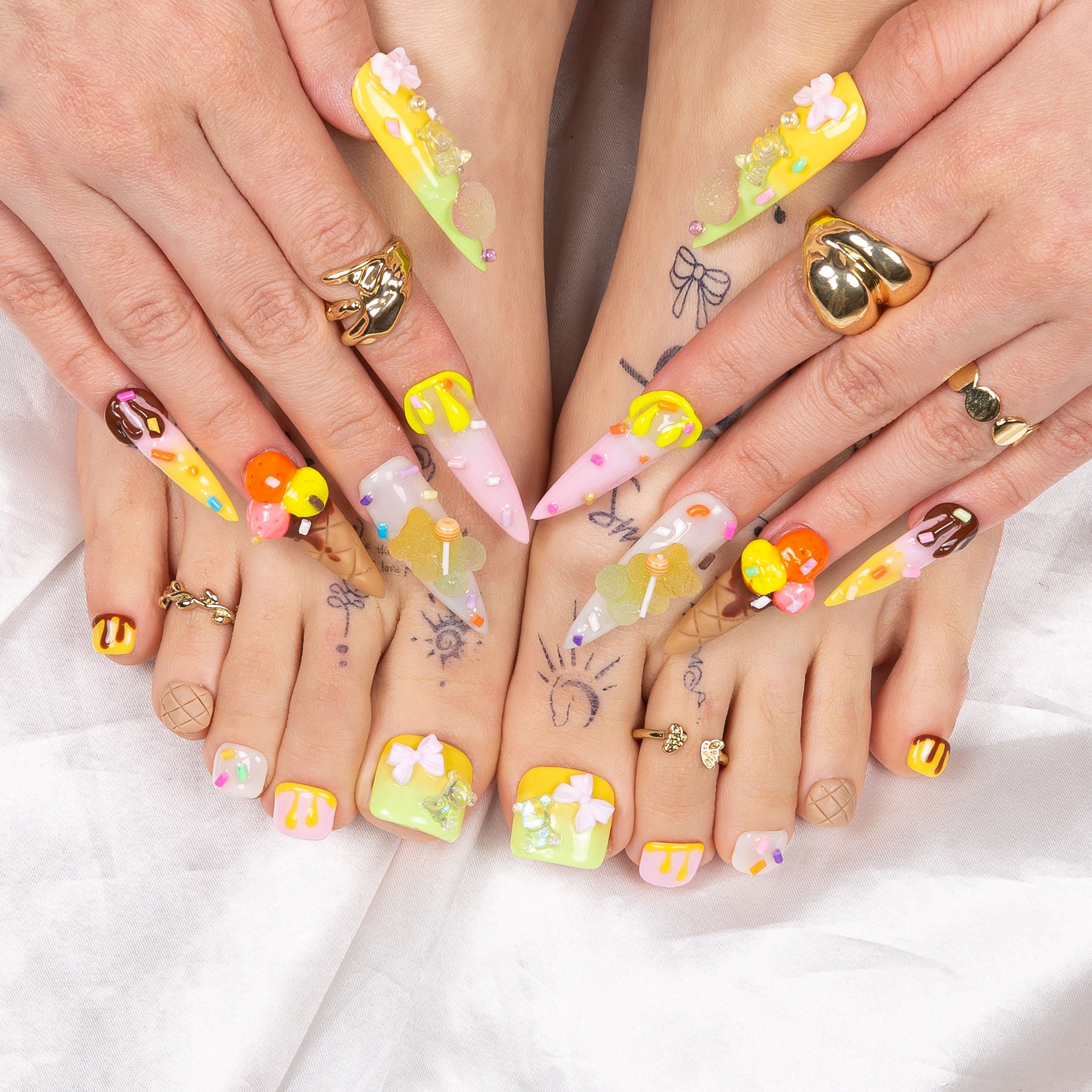 Ice Cream Combo Set Handmade Nails H110+T110