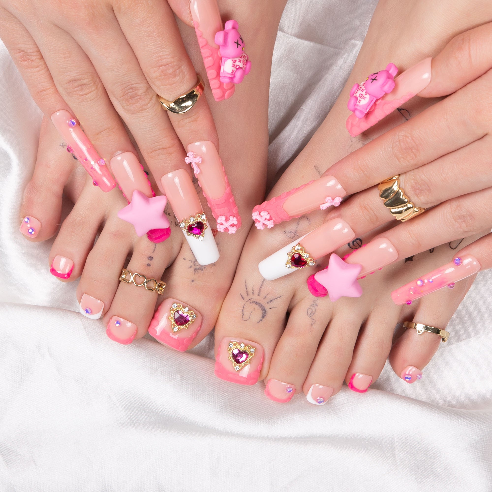 Lovely Sparks Combo Set Handmade Nails H195+T195