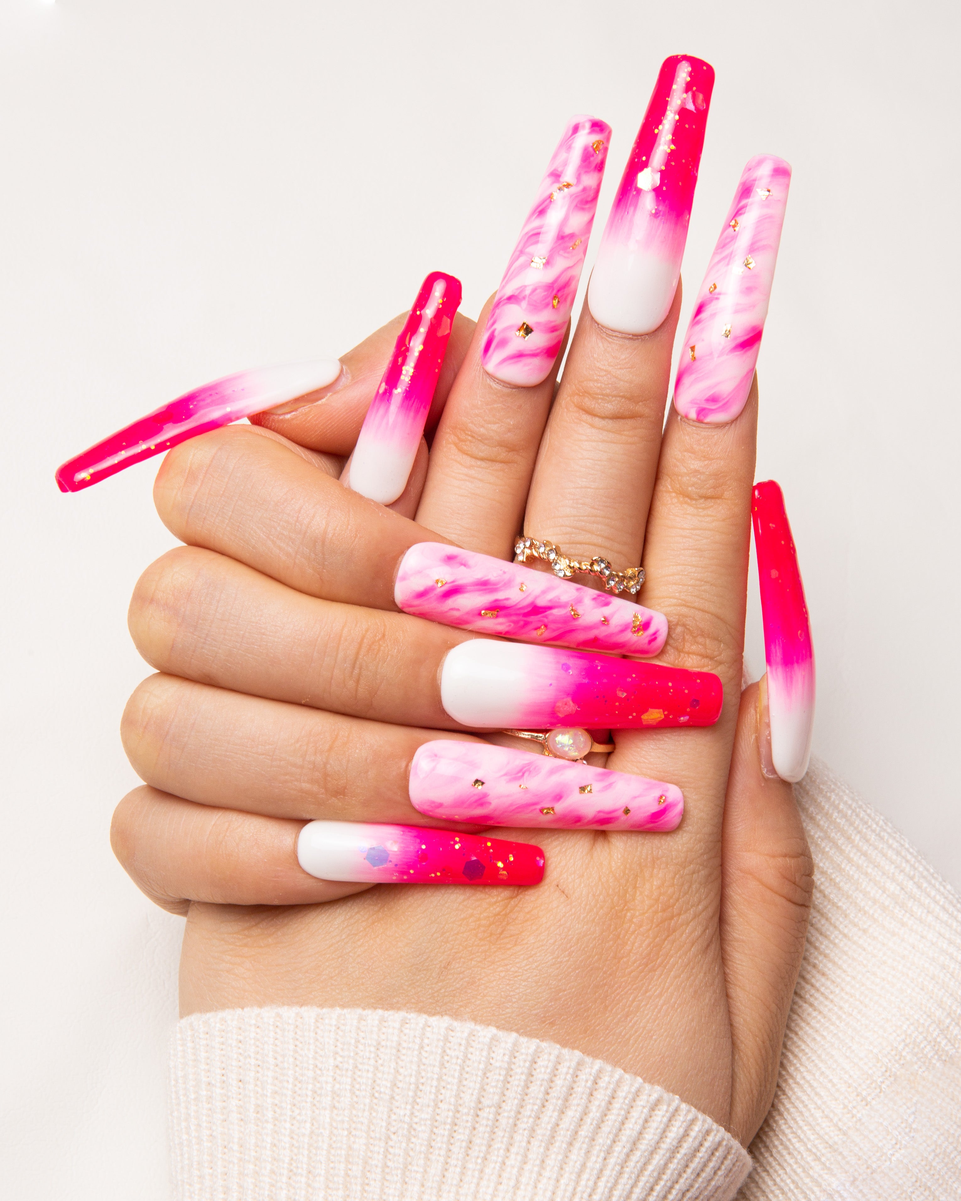 light in heart press on nails