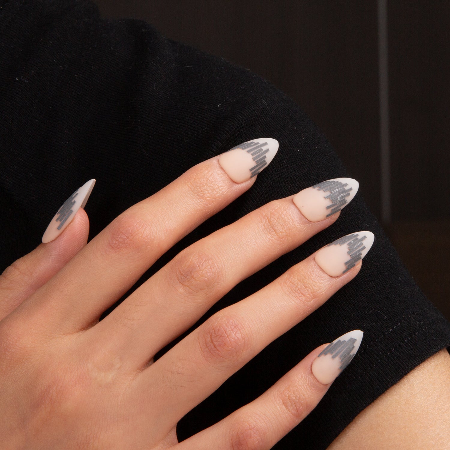 Rhythm Field Reflective Strip Handmade Almond Nails H288 RTS