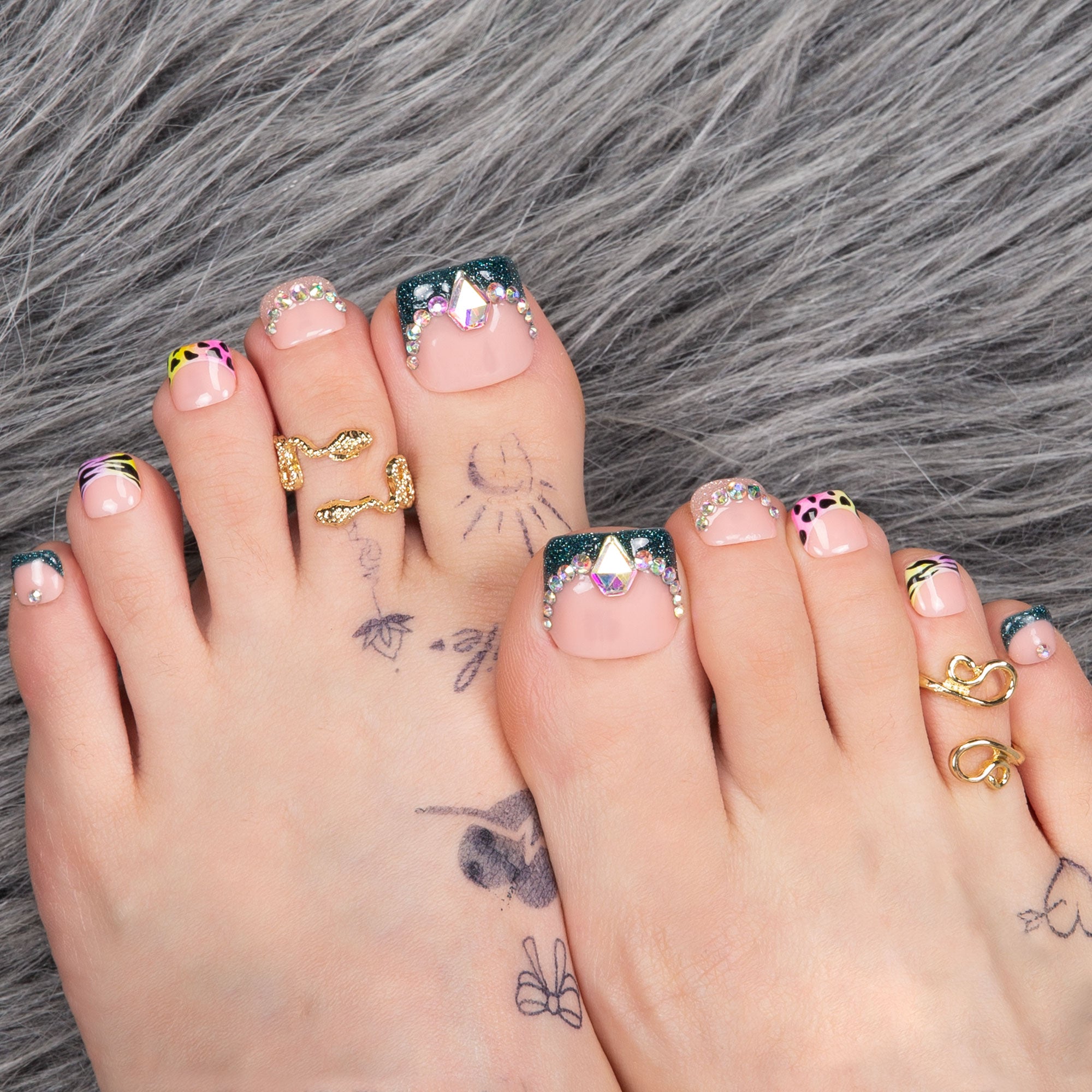 Coastal Mirage T226 Toe Nails- 20Pcs Free Size