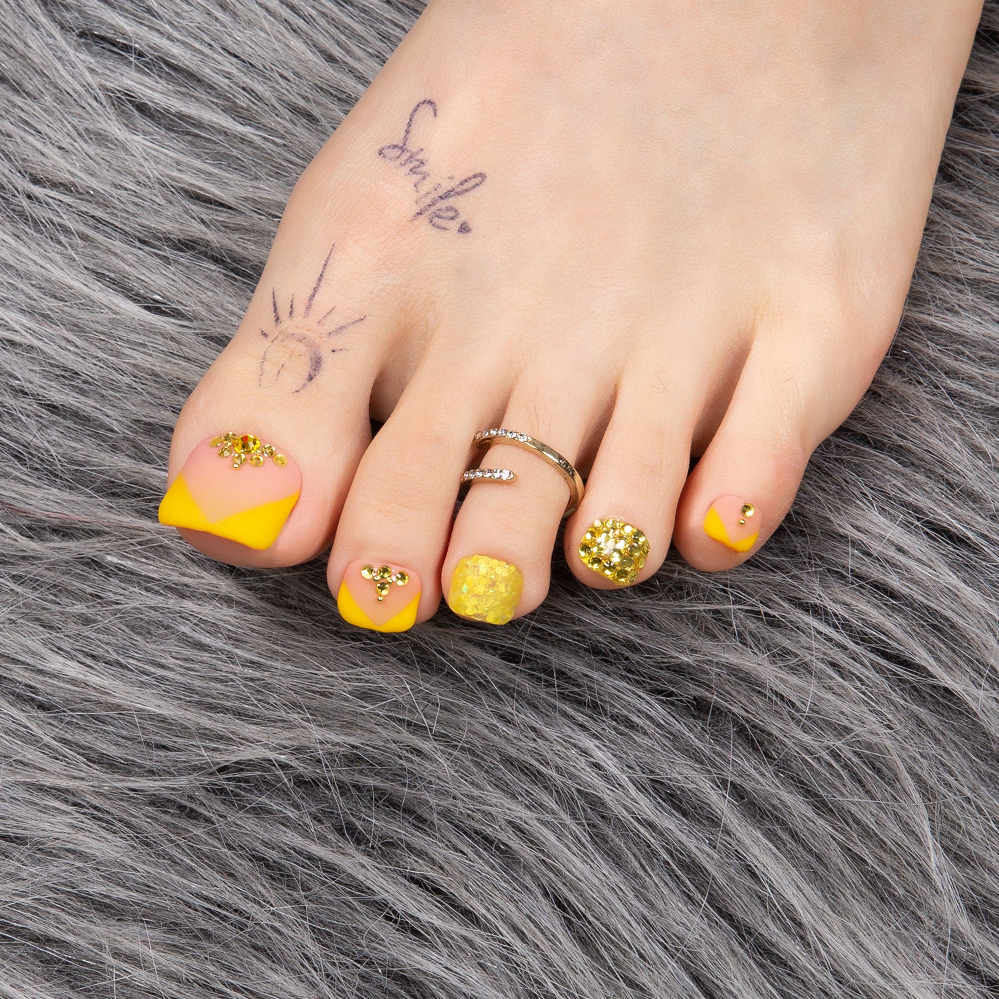 Follow Me Butterfly T152 Toe Nails- 20Pcs Free Size