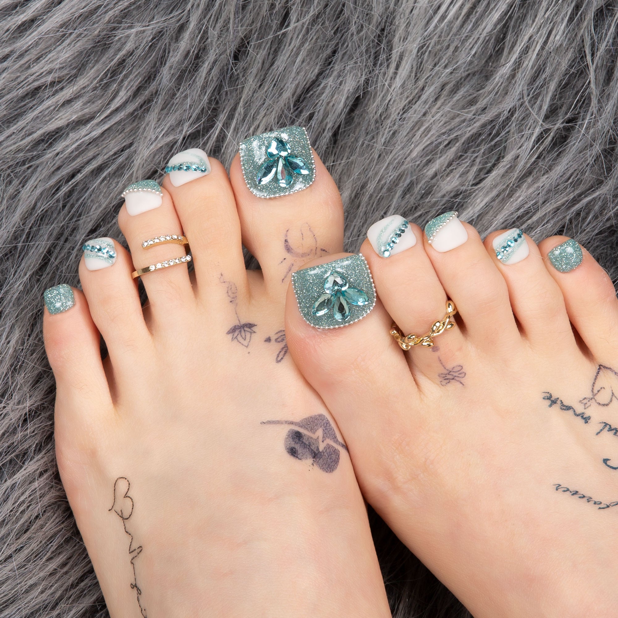Breakfast at Lovful T41 Toe Nails- 20Pcs Free Size