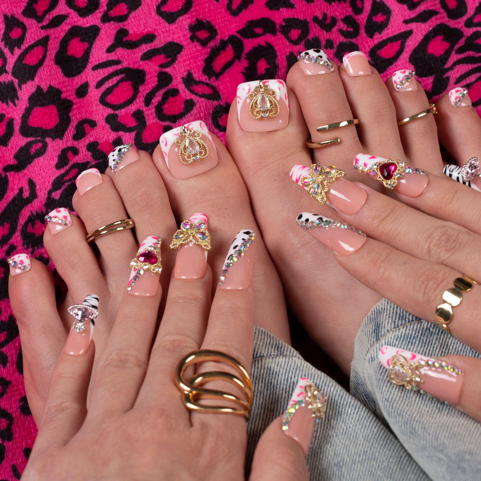 Rolling Luxe Combo Set Handmade Nails H144+T144