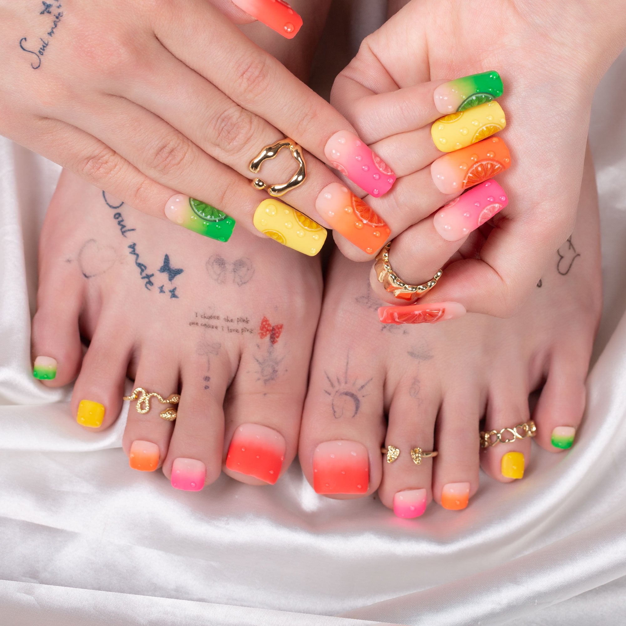 Lemonade Combo Set Handmade Nails H185+T185