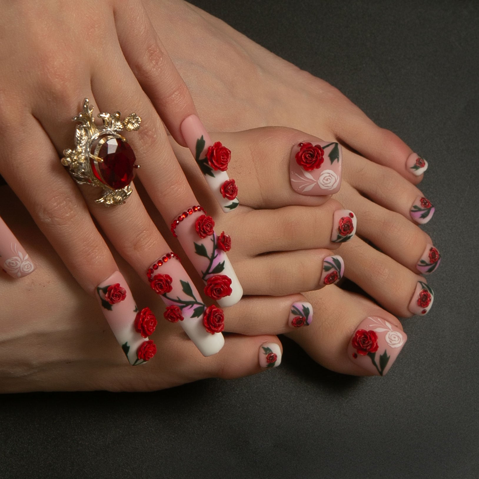 Vintage Elegance Combo Set Handmade Nails H452+T452