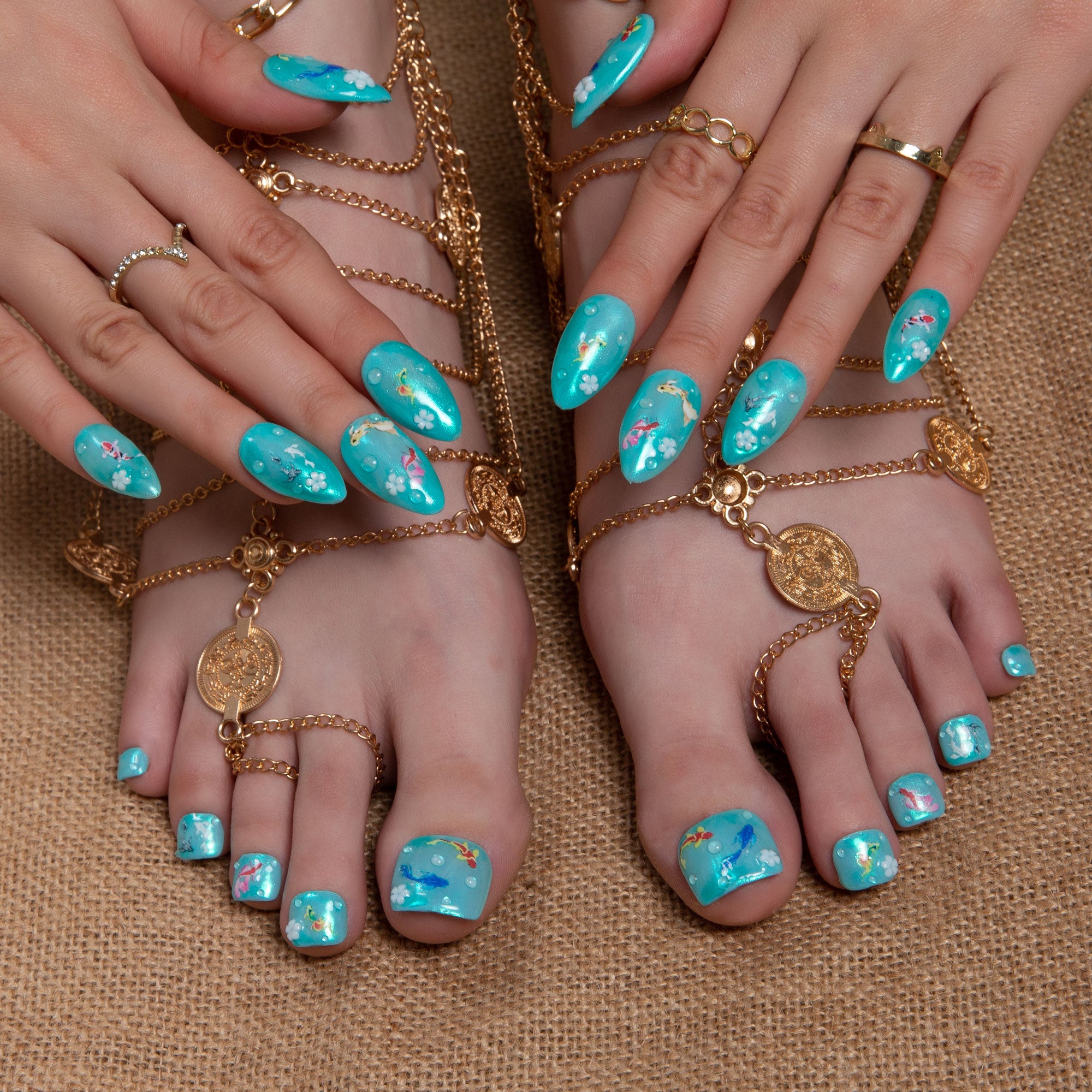 Wishing Fountain Combo Set Handmade Nails H307+T307
