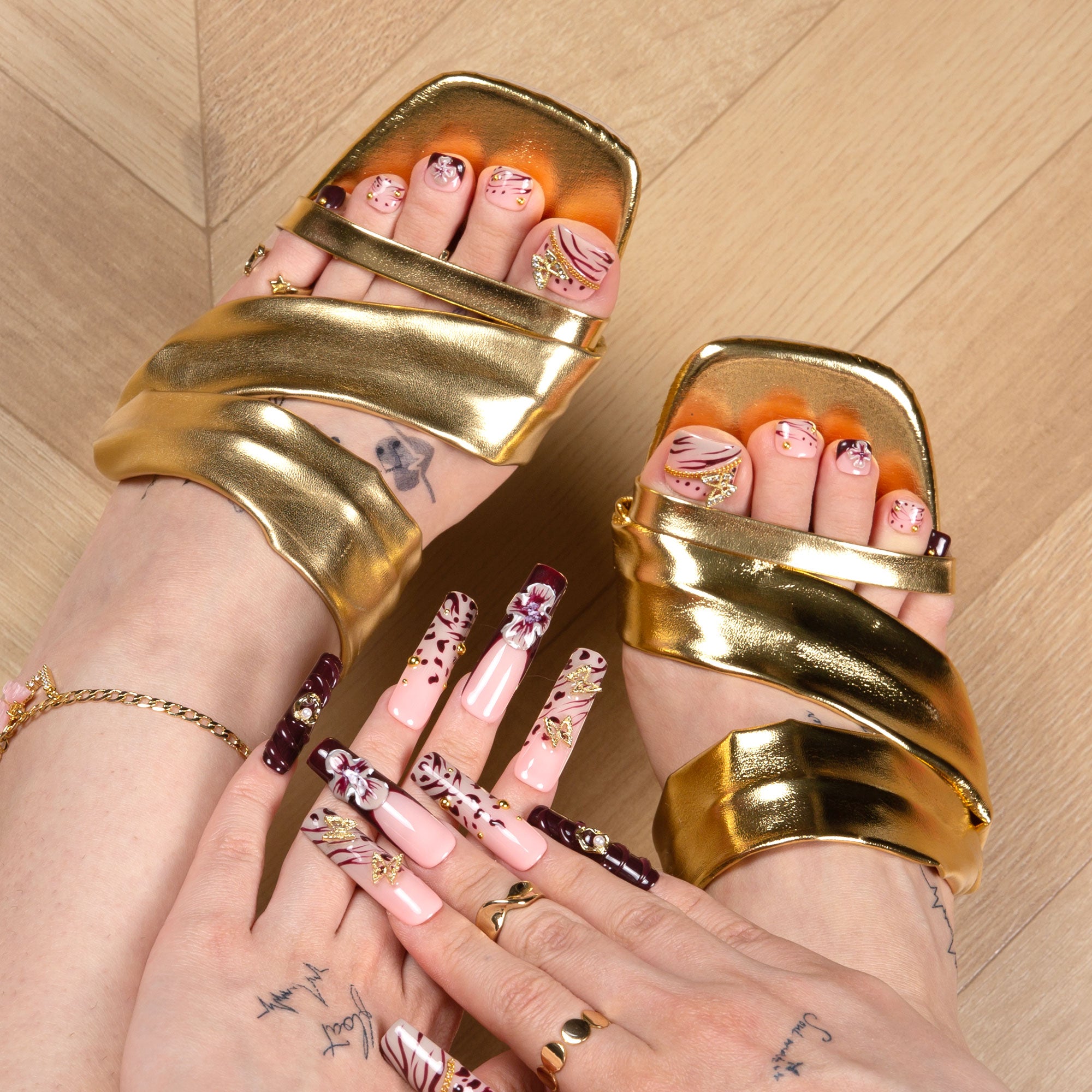 Mystic Garden Combo Set Handmade Nails H329+T329