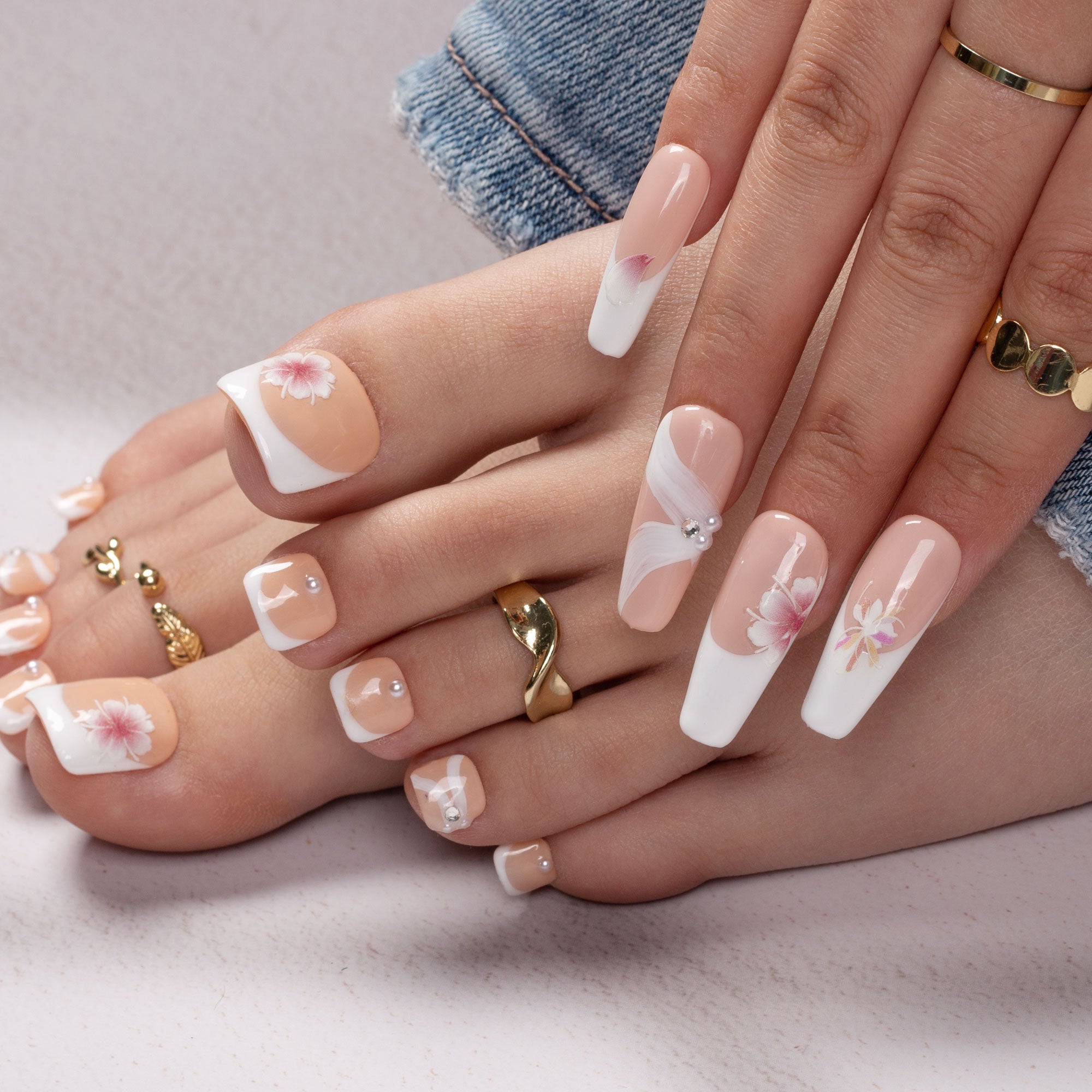 Falling Combo Set Handmade Nails H277+T277