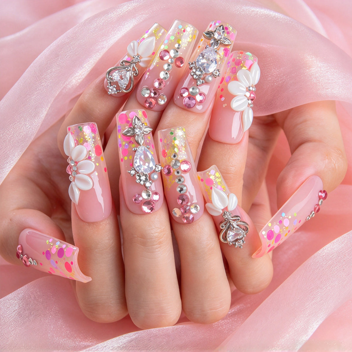 Crystal Romance Handmade Nails H950