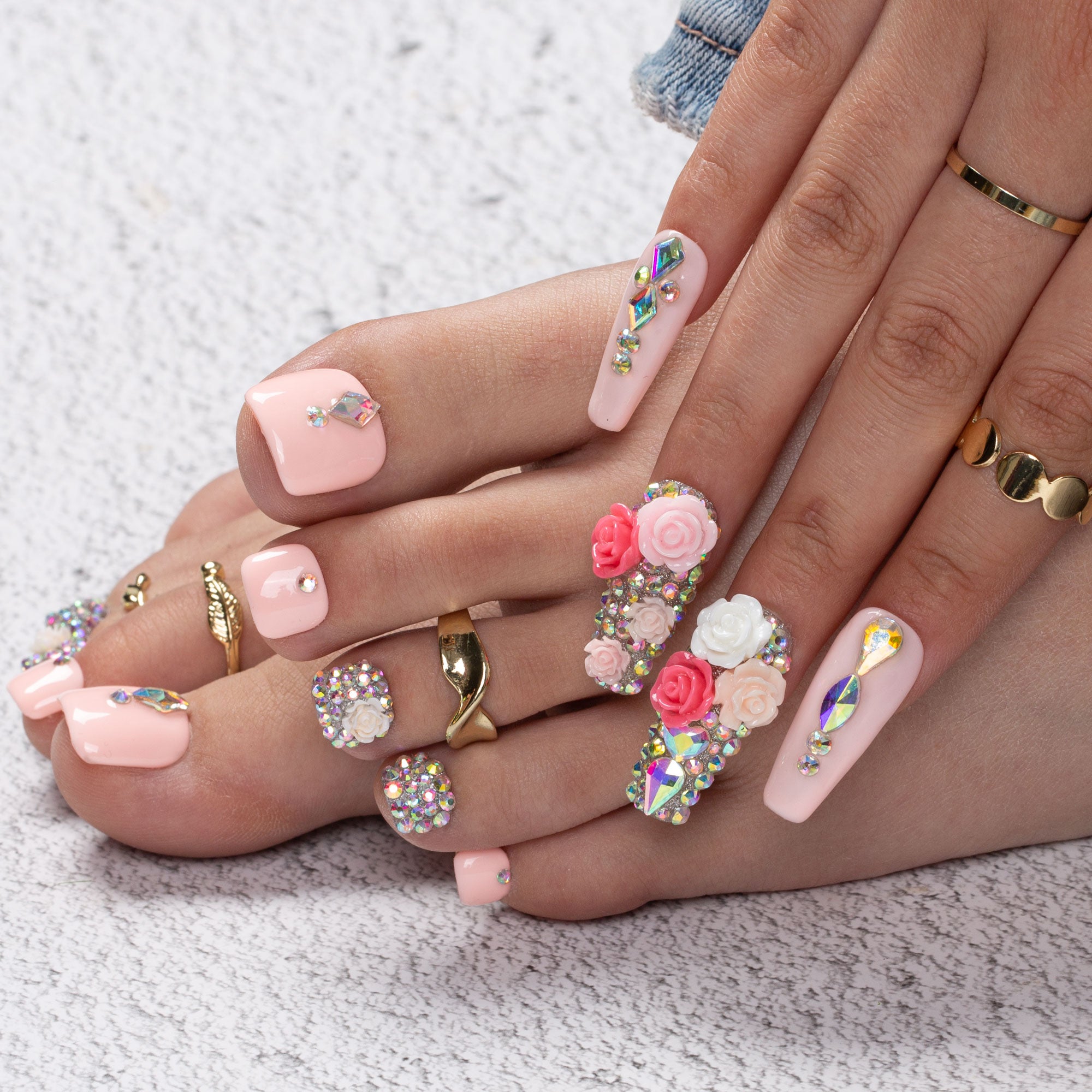 Rose Garden Handmade Nails H107+T107