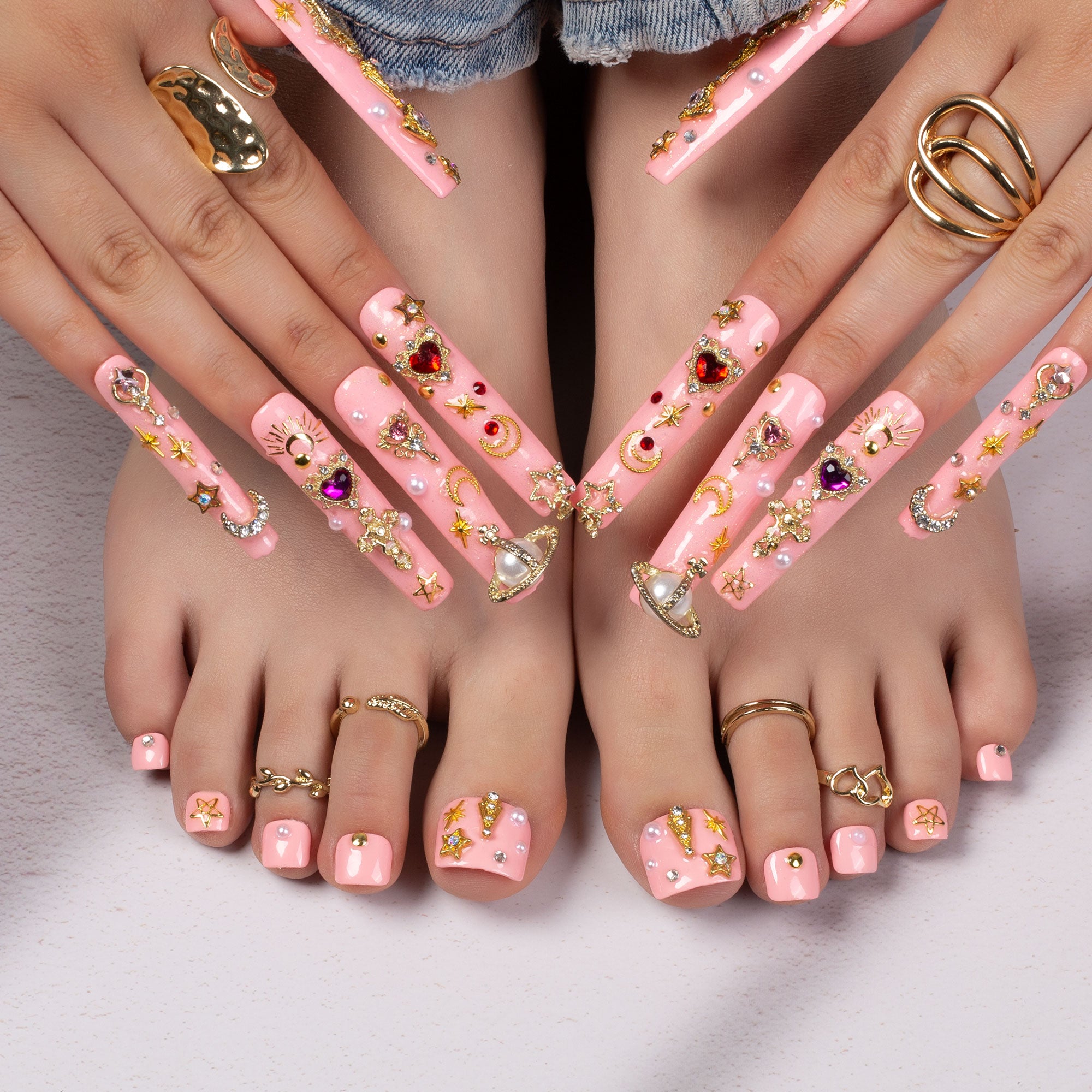 Lovful Planet Combo Set Handmade Nails H167+T167