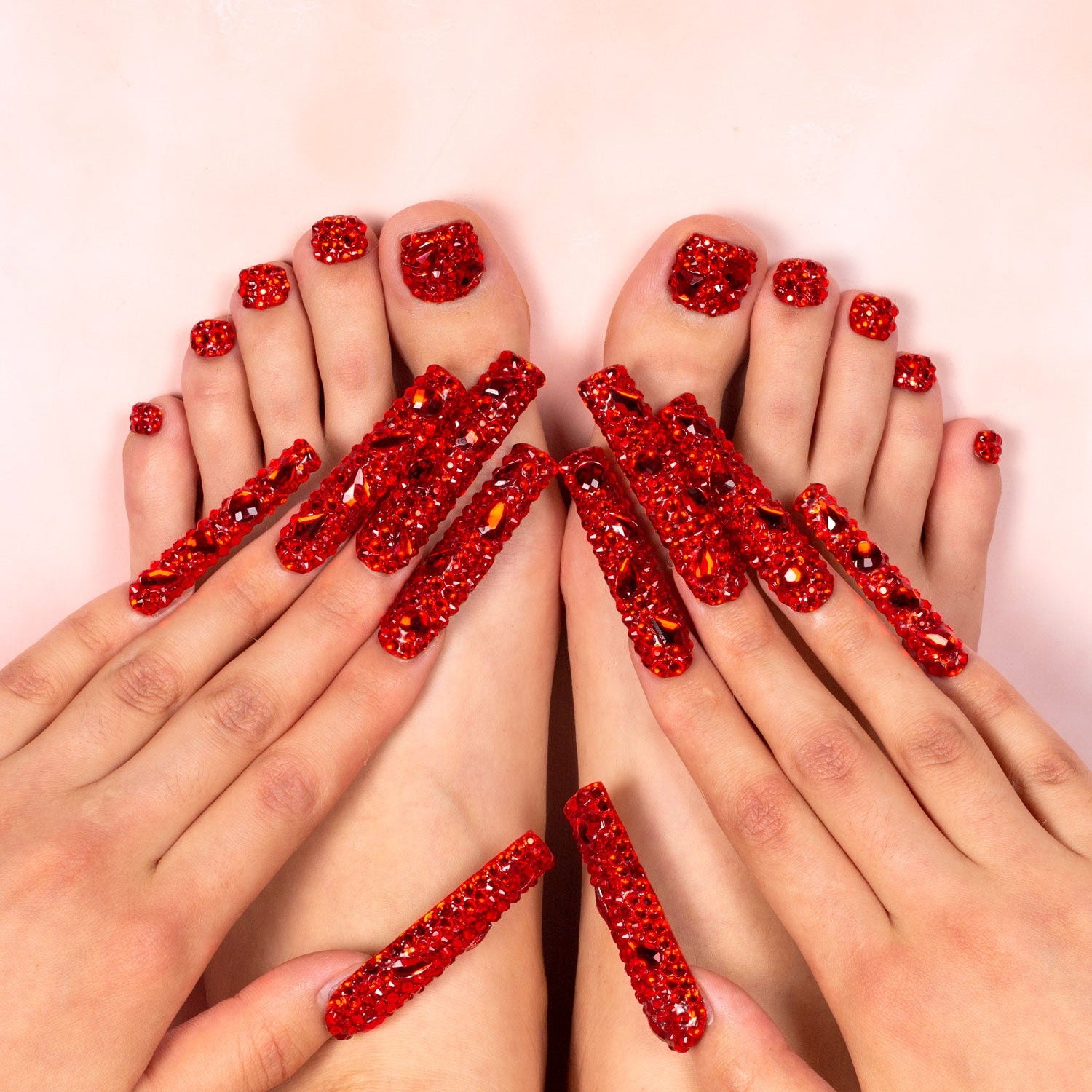 Flaming Sex Combo Set Handmade Nails H39+T39