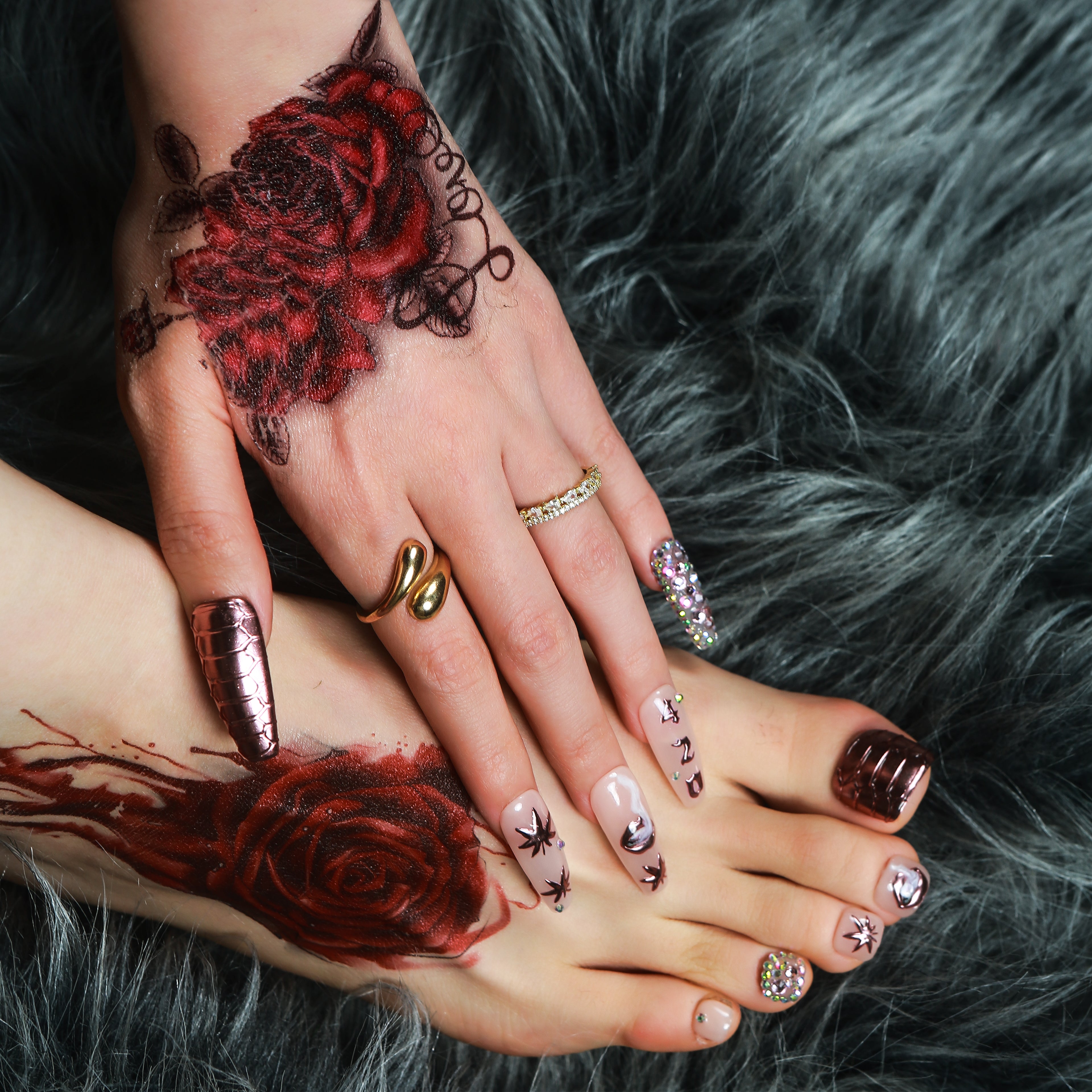 Mary Jane's Jewels Combo Set Handmade Nails H431+T431