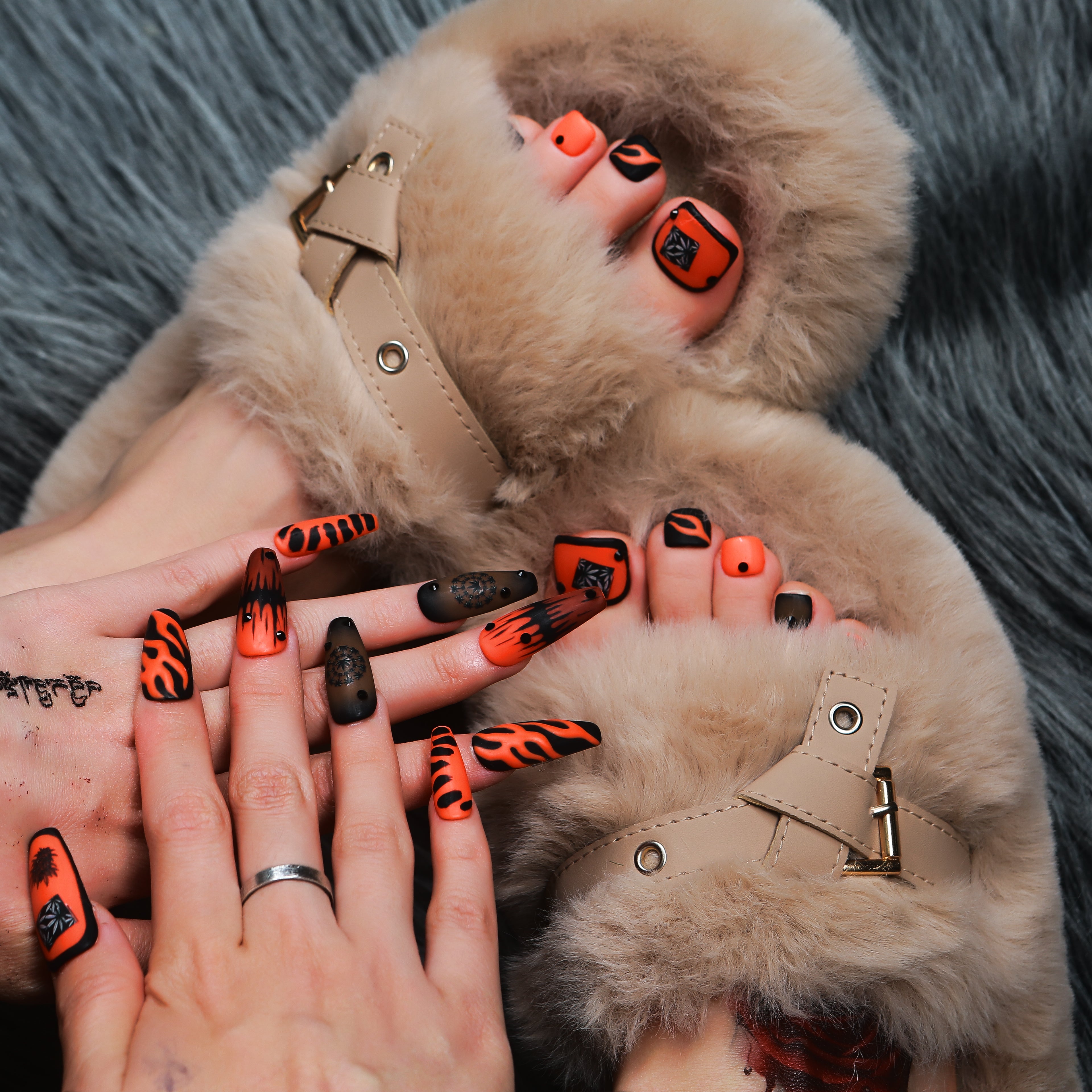 Blazin Haze Combo Set Handmade Nails H430+T430