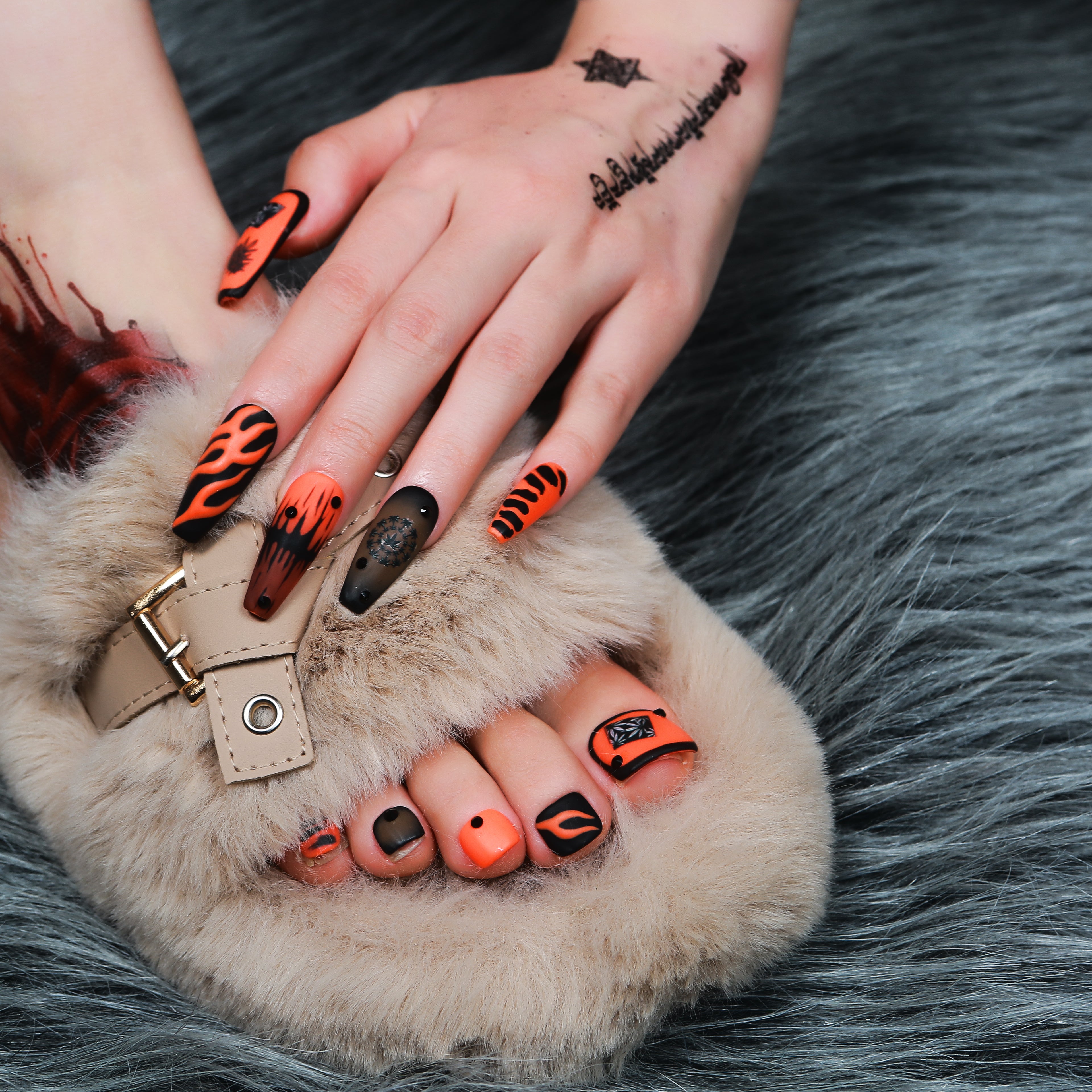 Blazin Haze Combo Set Handmade Nails H430+T430