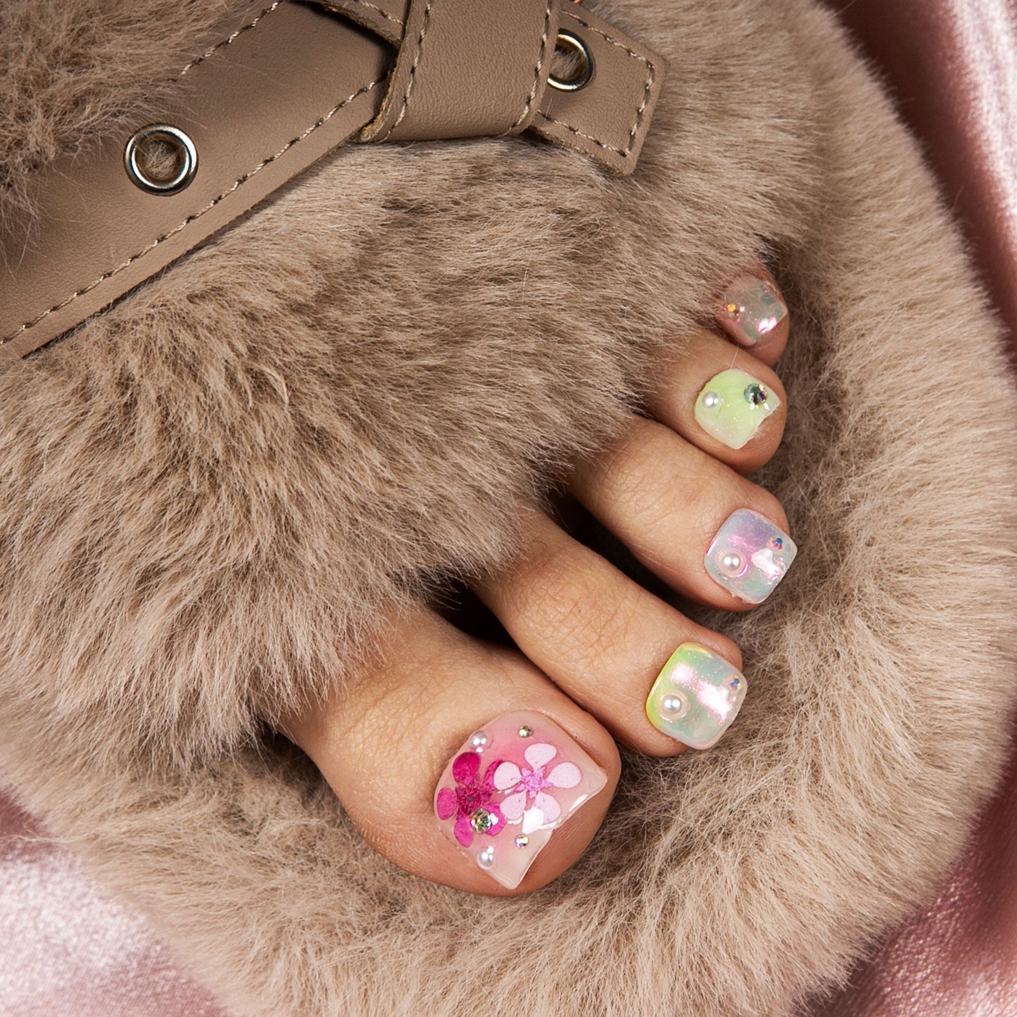 Floral Rhapsody T389 Toe Nails - 20Pcs Free Size