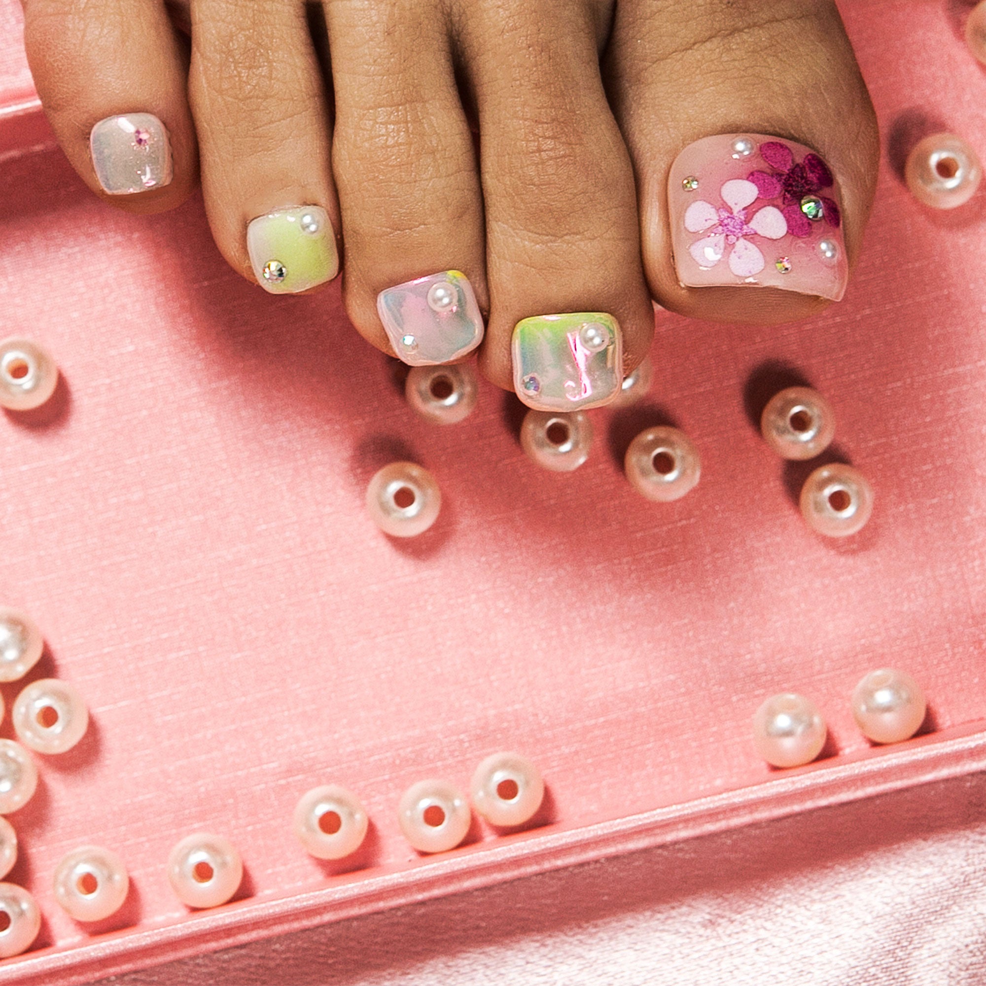 Floral Rhapsody T389 Toe Nails - 20Pcs Free Size