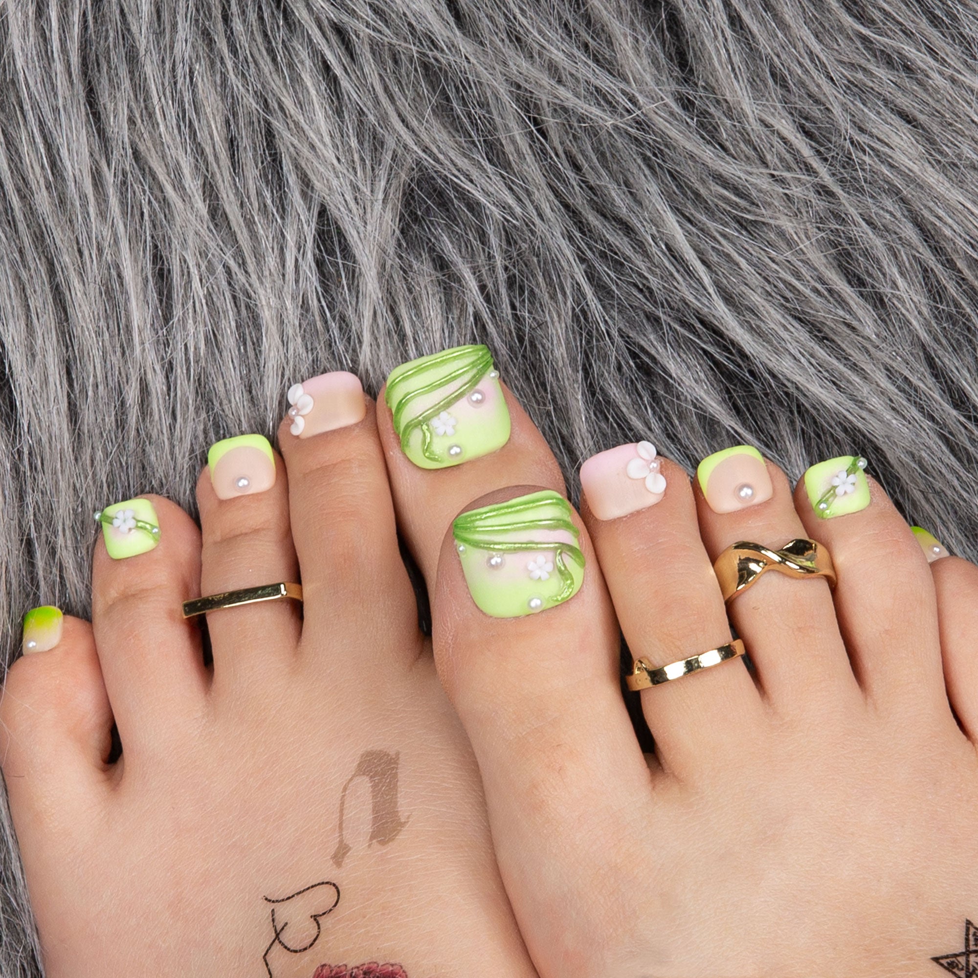 Green Fairy T246 Toe Nails- 20Pcs Free Size