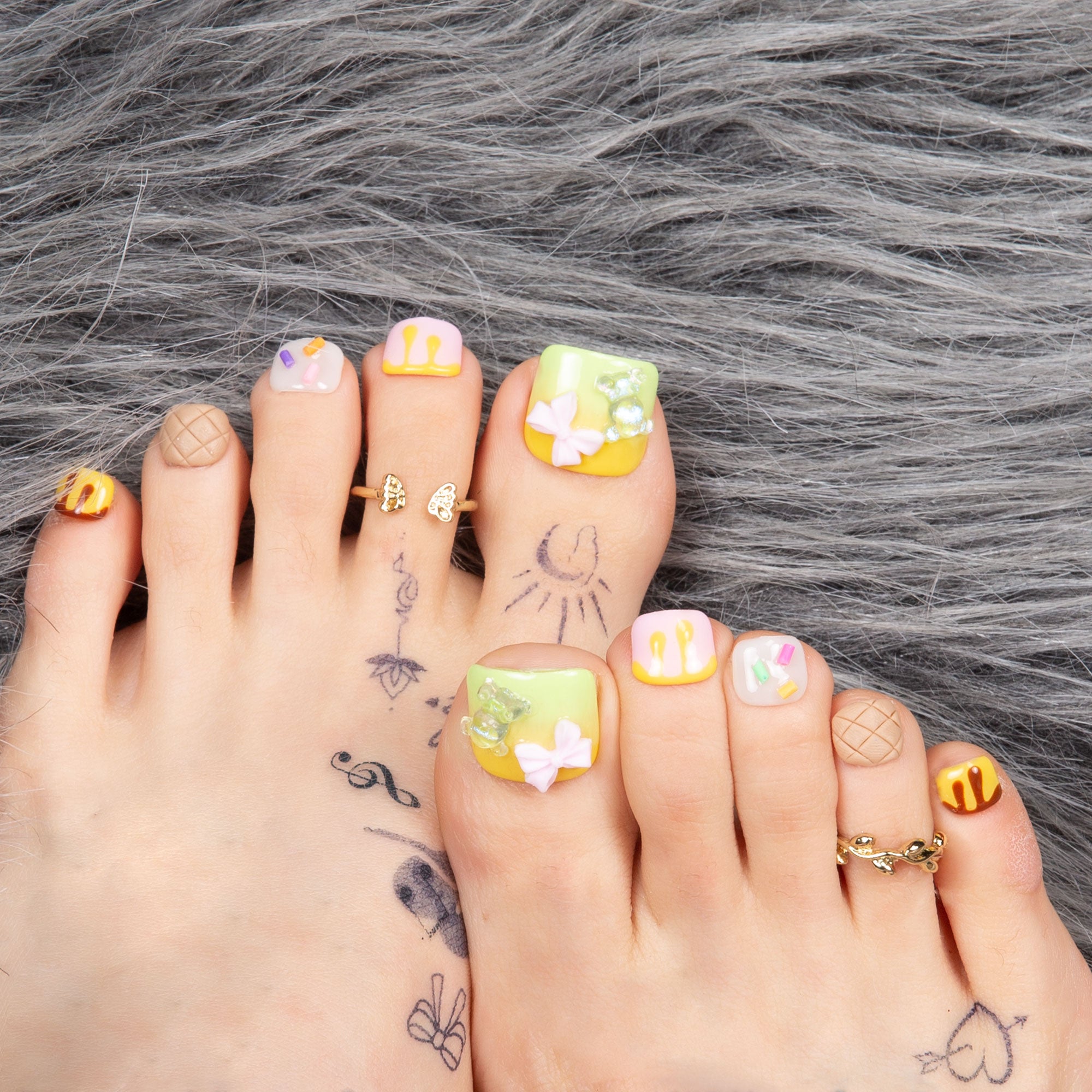 Ice Cream T110 Toe Nails- 20Pcs Free Size