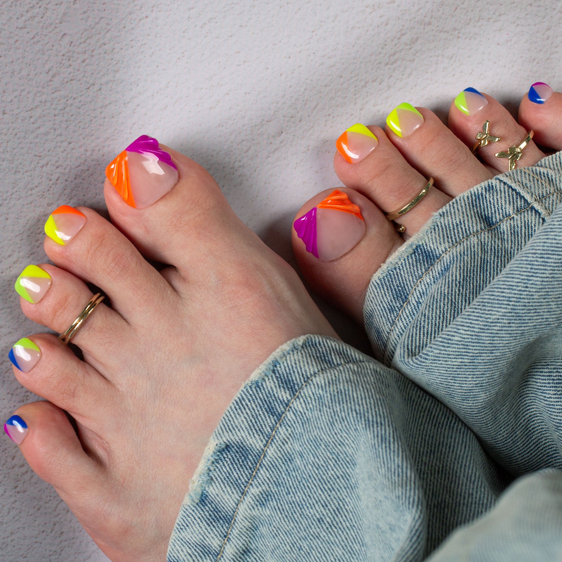 Rainbow Dream T479 Toe Nails - 20Pcs Free Size