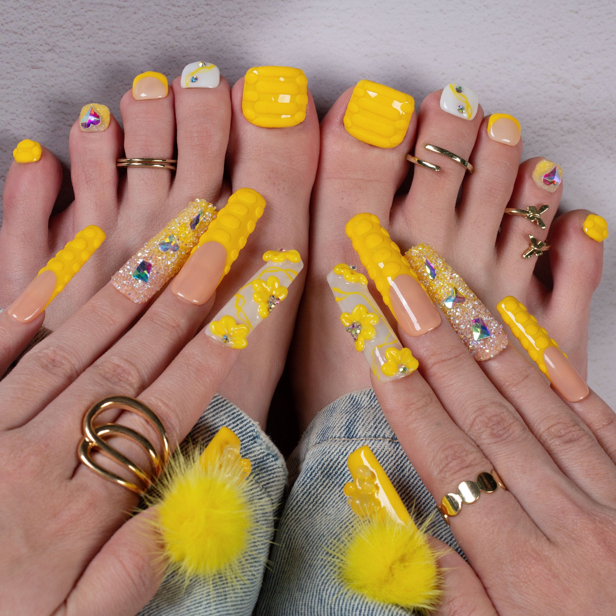 Yummy French Tip Combo Set Handmade Nails H131+T131
