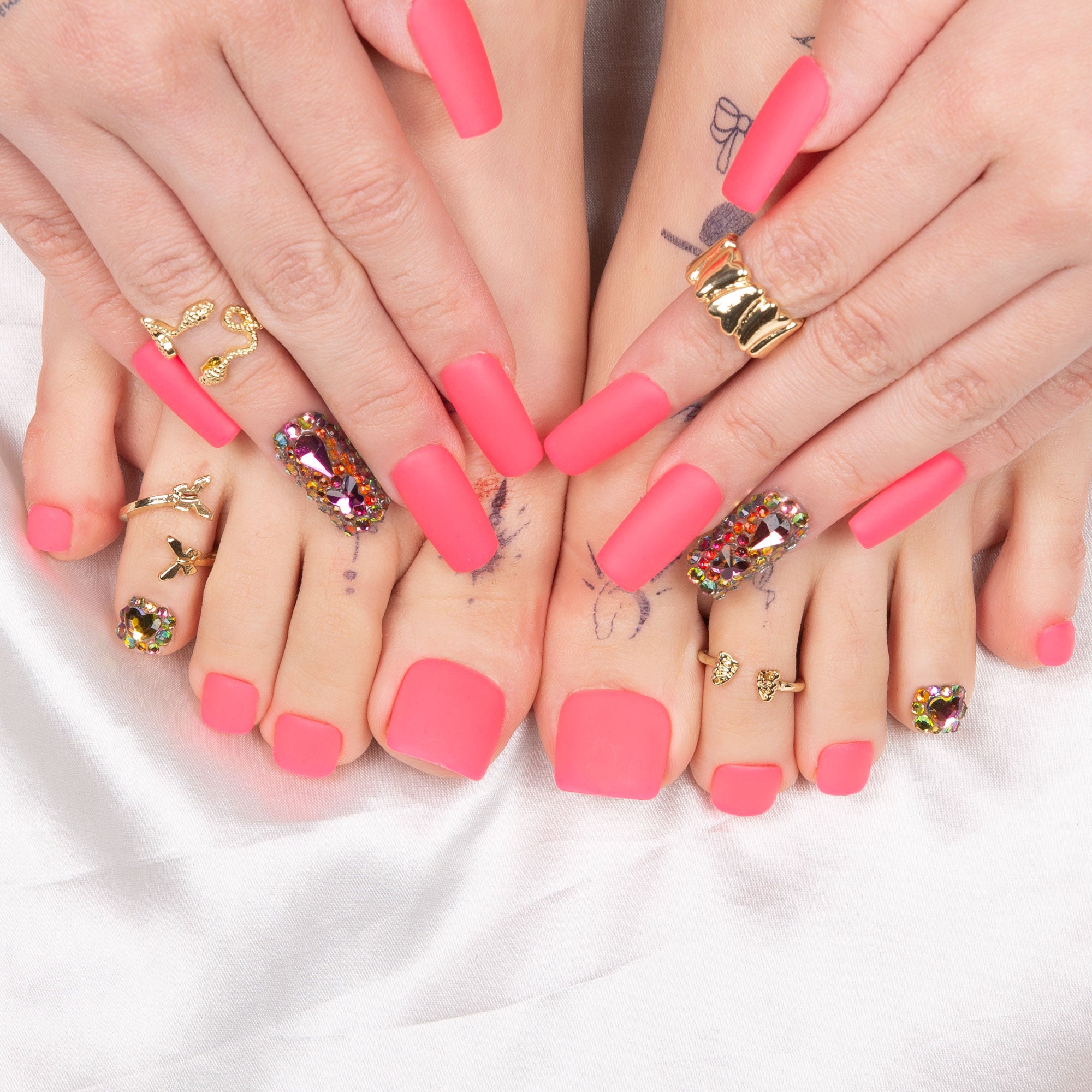 Barbie Mariposa Combo Set Handmade Nails H47+T47