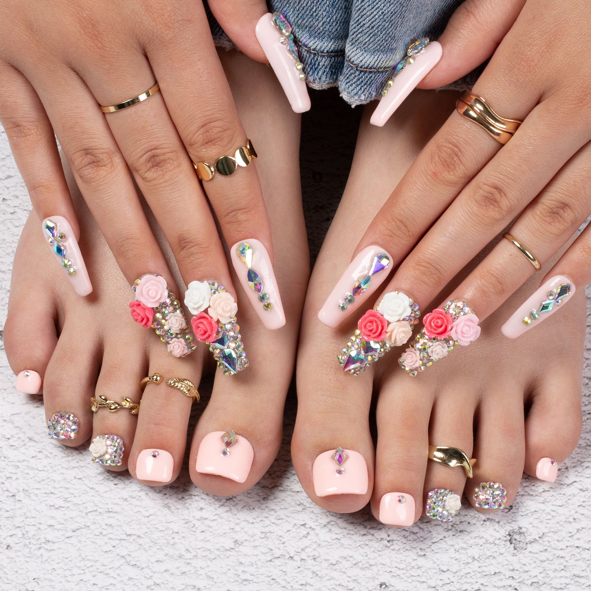Rose Garden Handmade Nails H107+T107