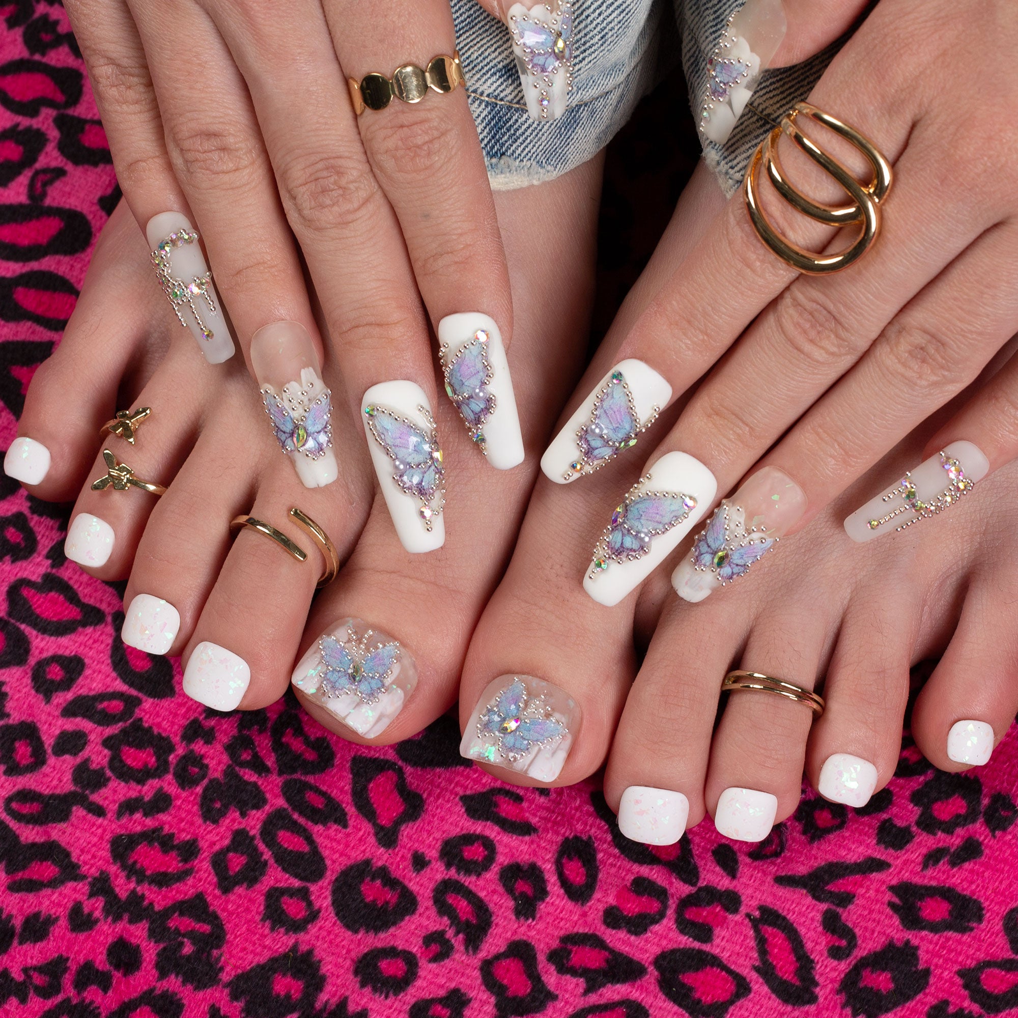 Holly Blue Combo Set Handmade Nails H23+T23