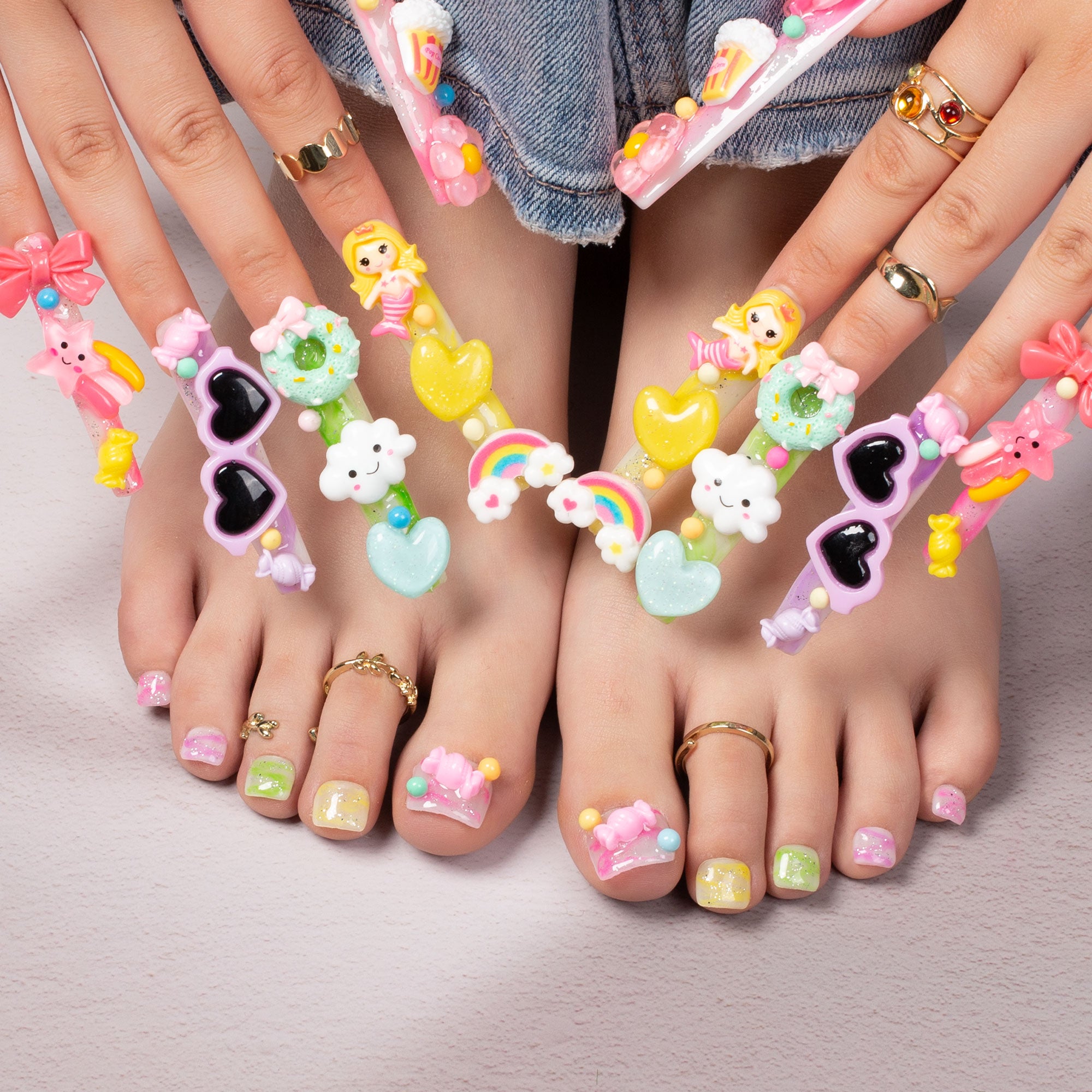 Candy Junk Combo Set Handmade Nails H55+T55