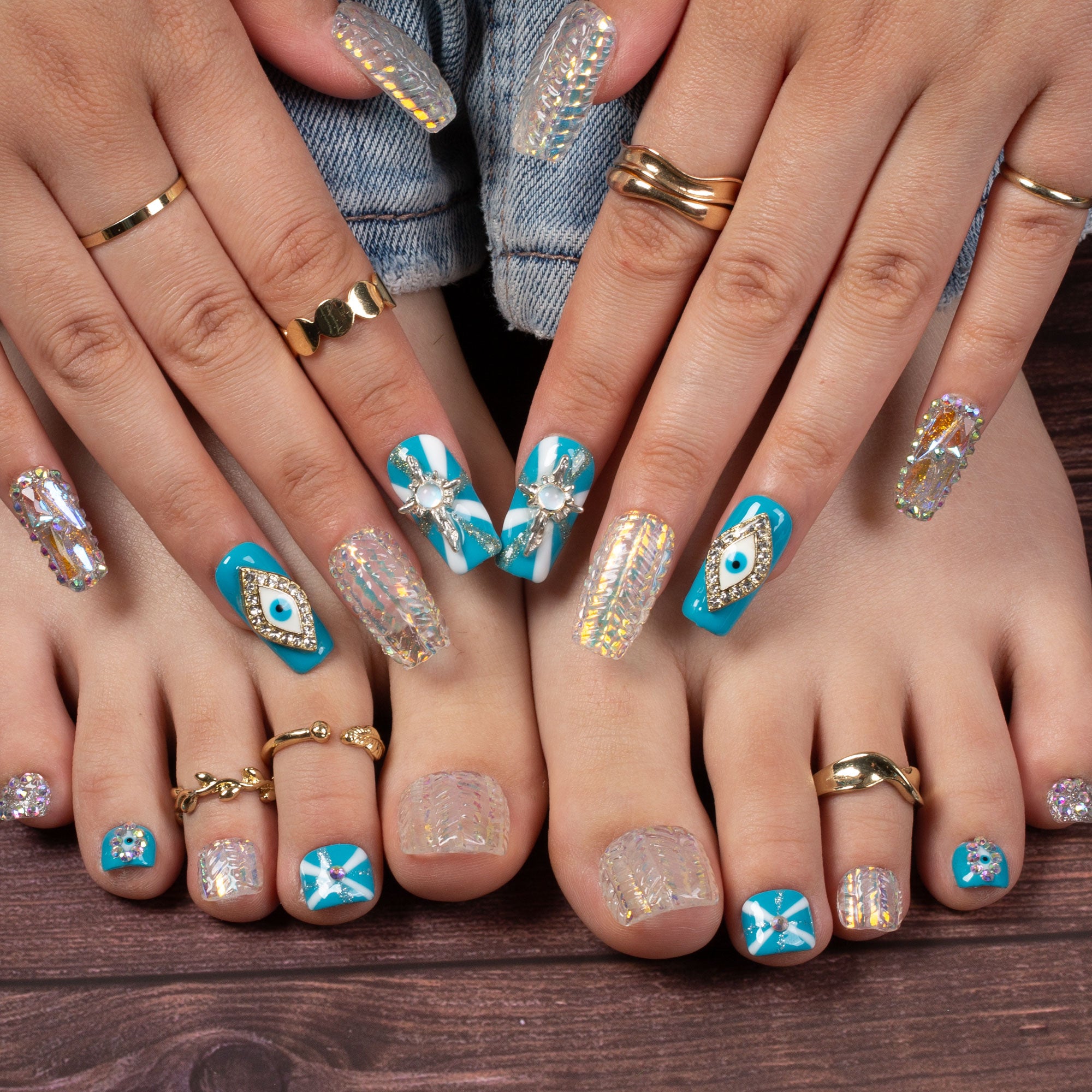 Himalayas Combo Set Handmade Nails H266+T266