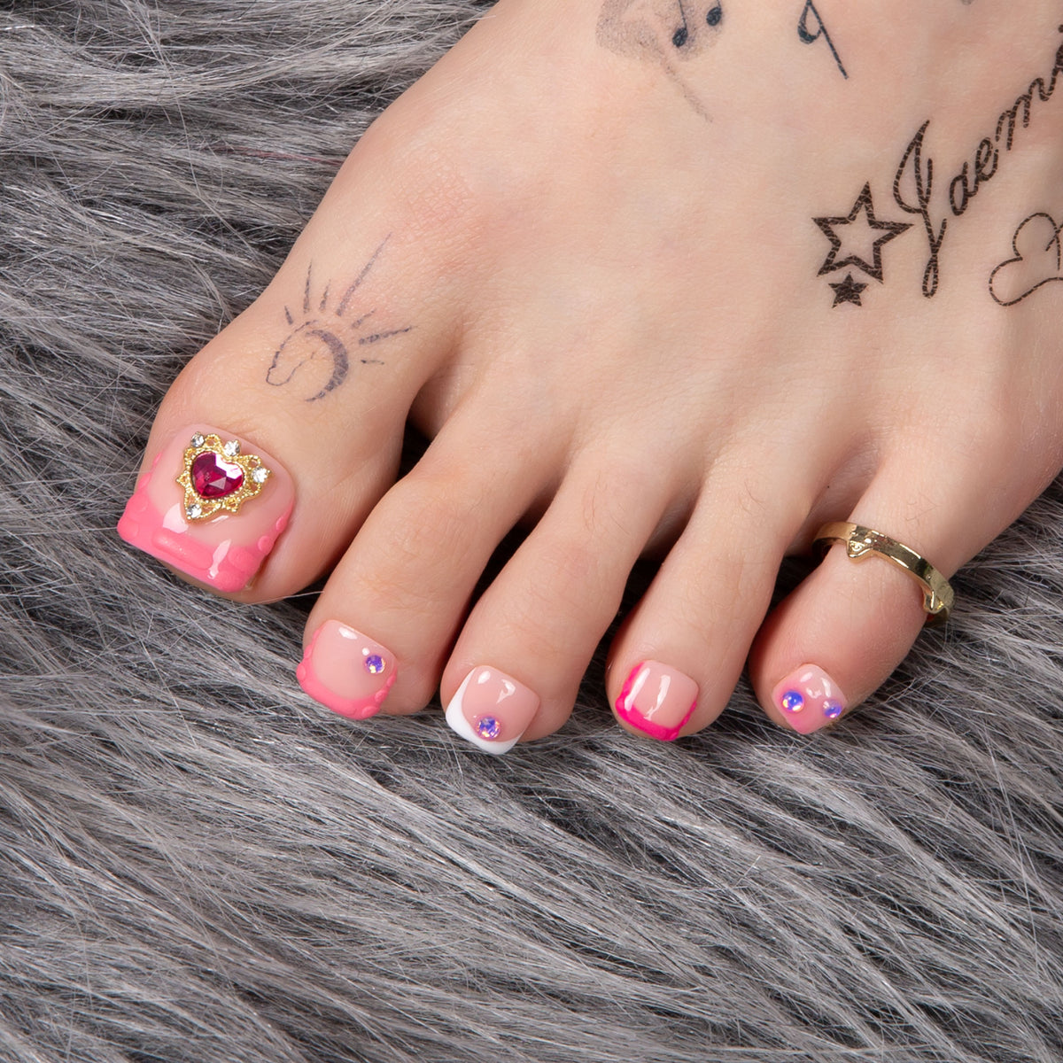 Lovely Sparks T195 Toe Nails- 20Pcs Free Size