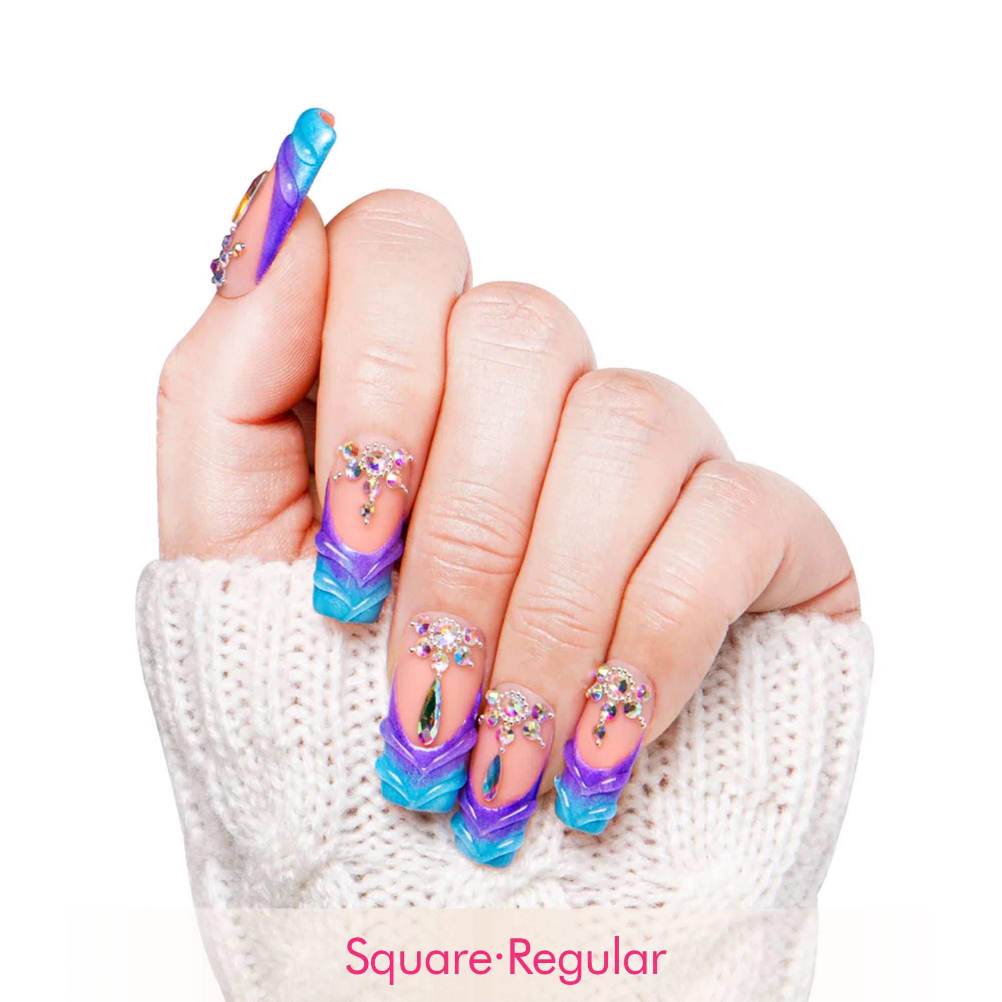 Mermaid Tail Handmade Nails H44